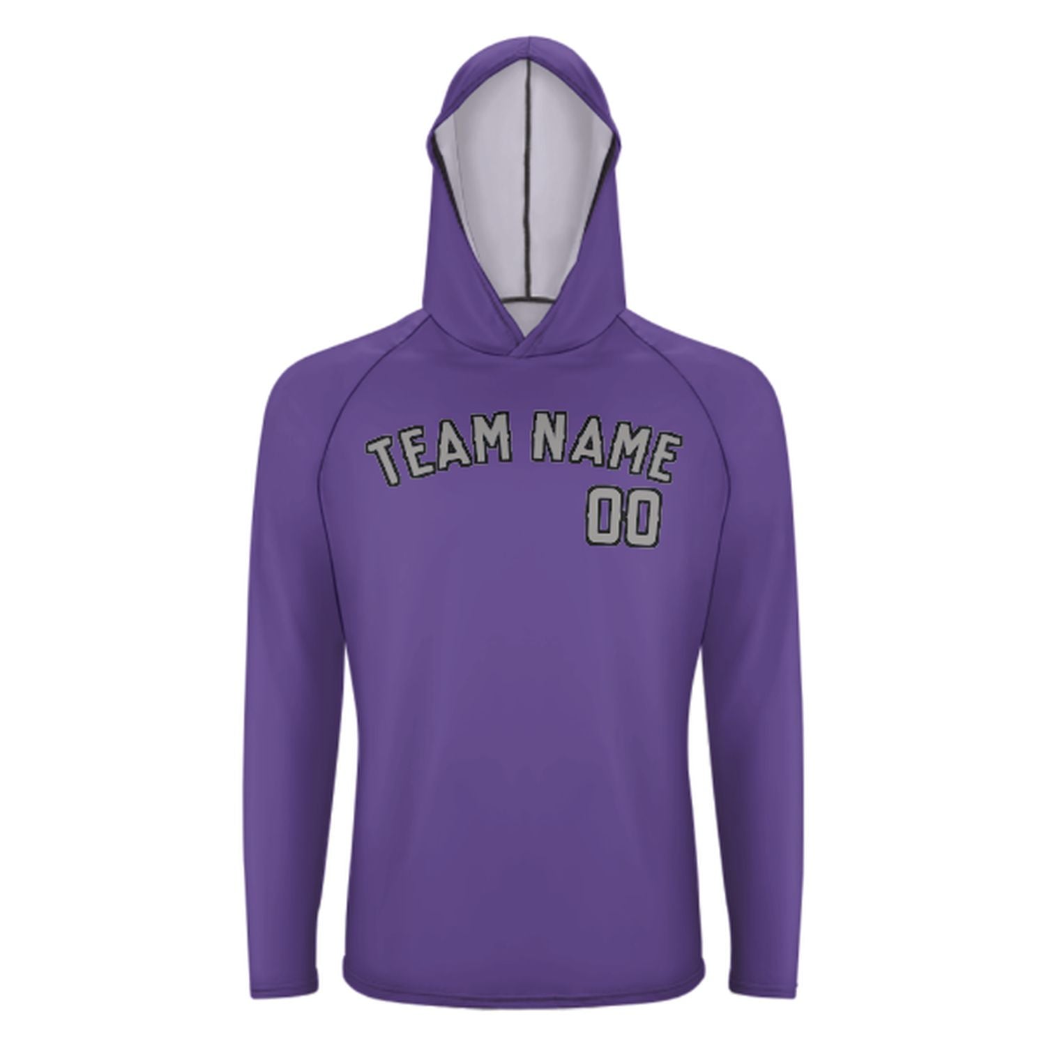 Maßgeschneidertes Lavendel Grau UV-Hoodie