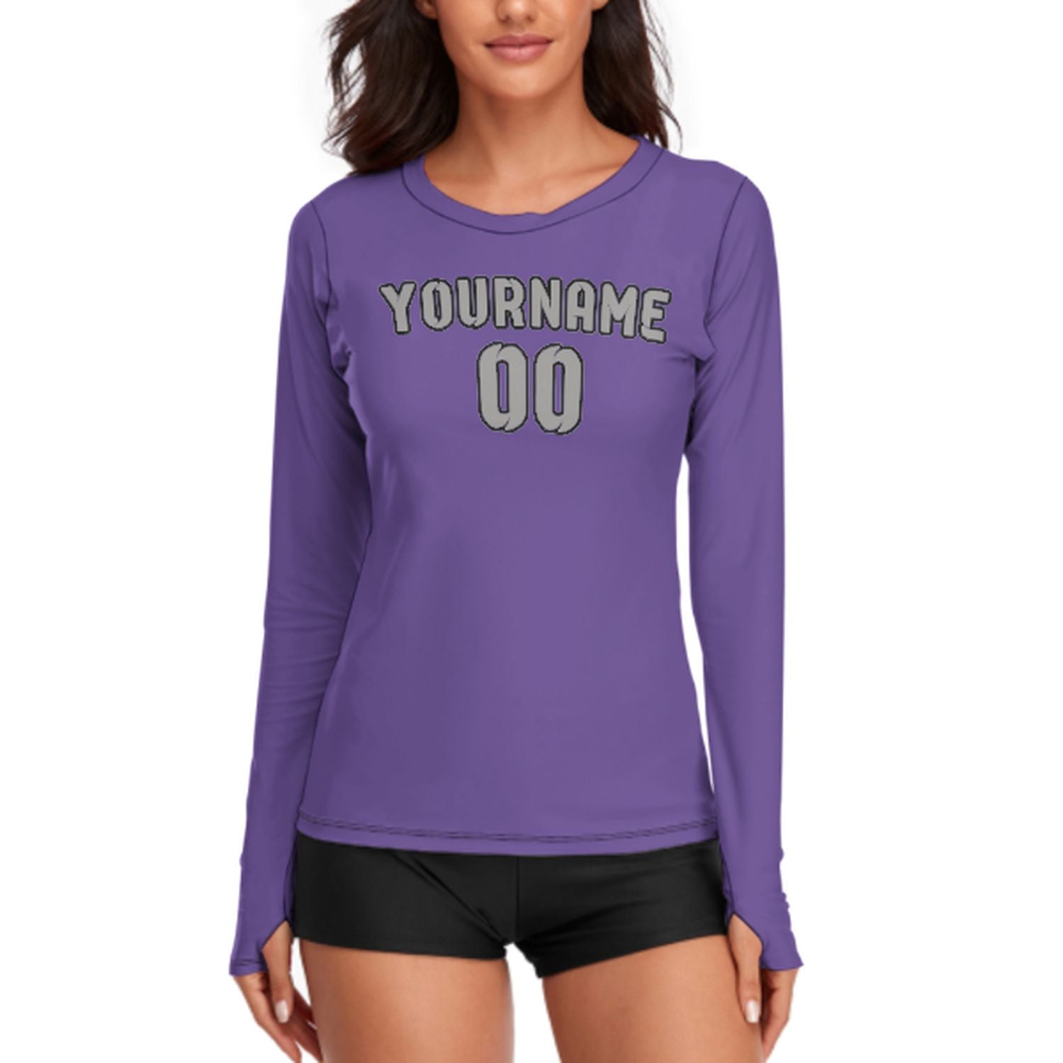 Camicia a maniche lunghe da donna color grigio lavanda su misura