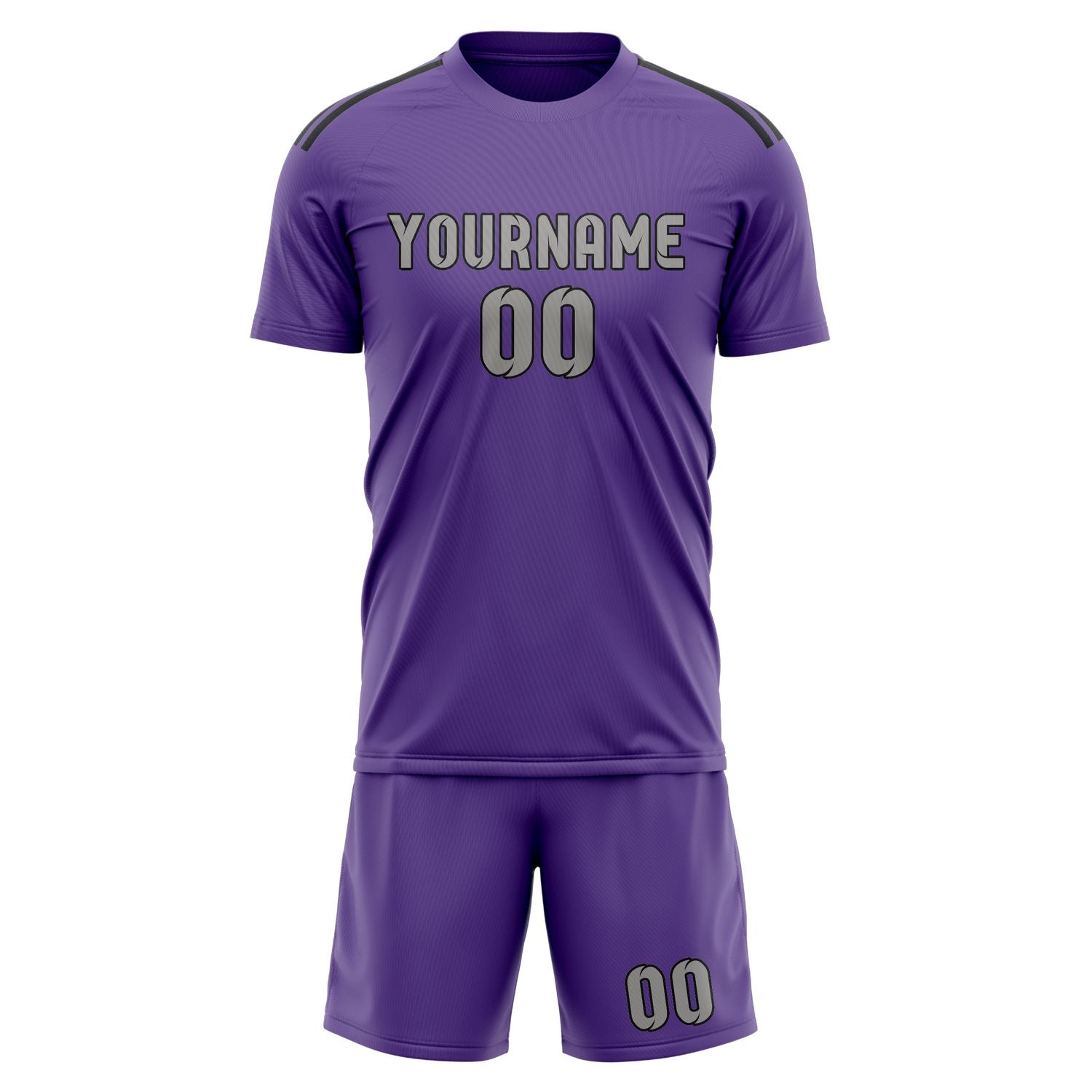 Maßgeschneidertes Professionelles Lavendel Grau Fußballtrikot-Set