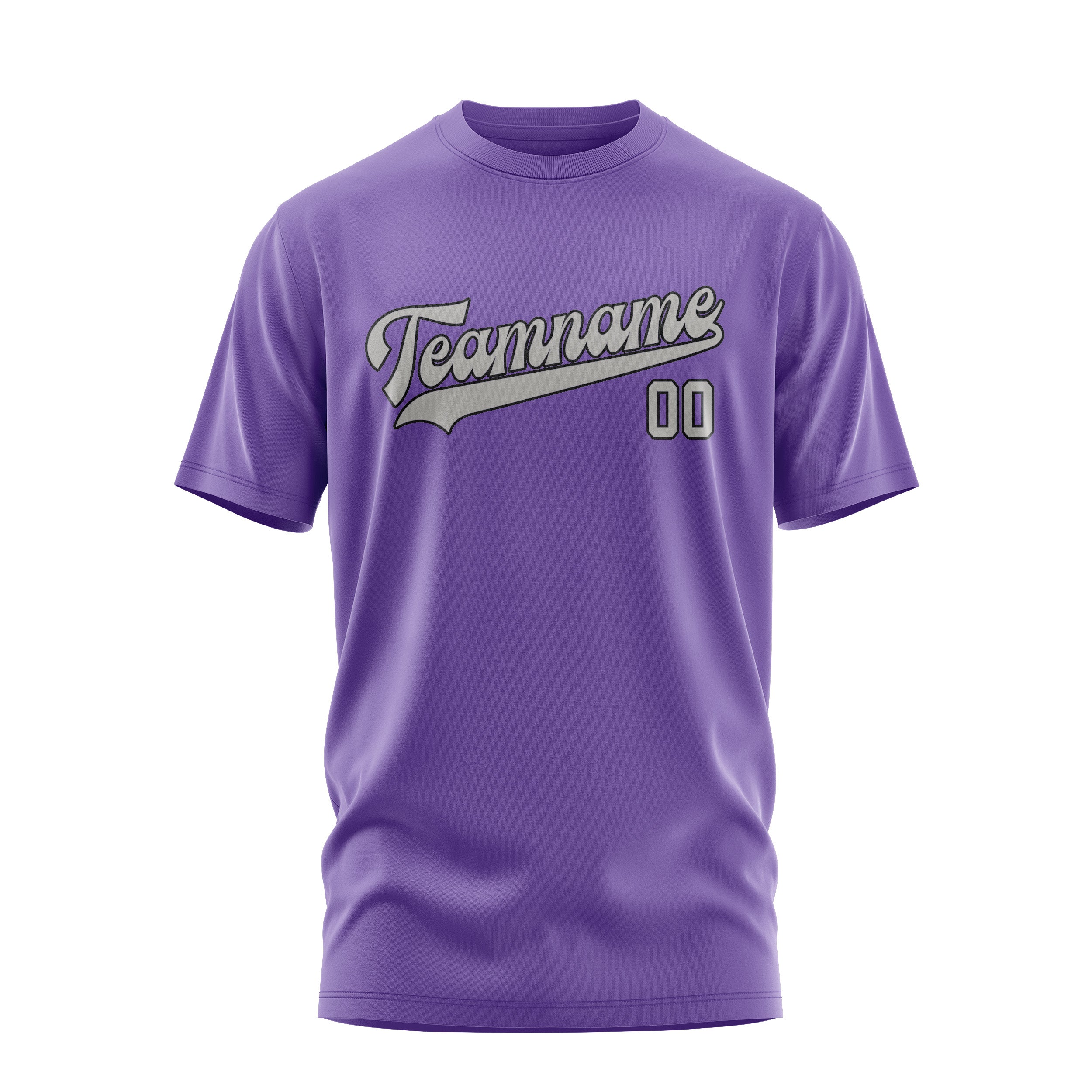 Maßgeschneidertes Lavendel Grau T-Shirt