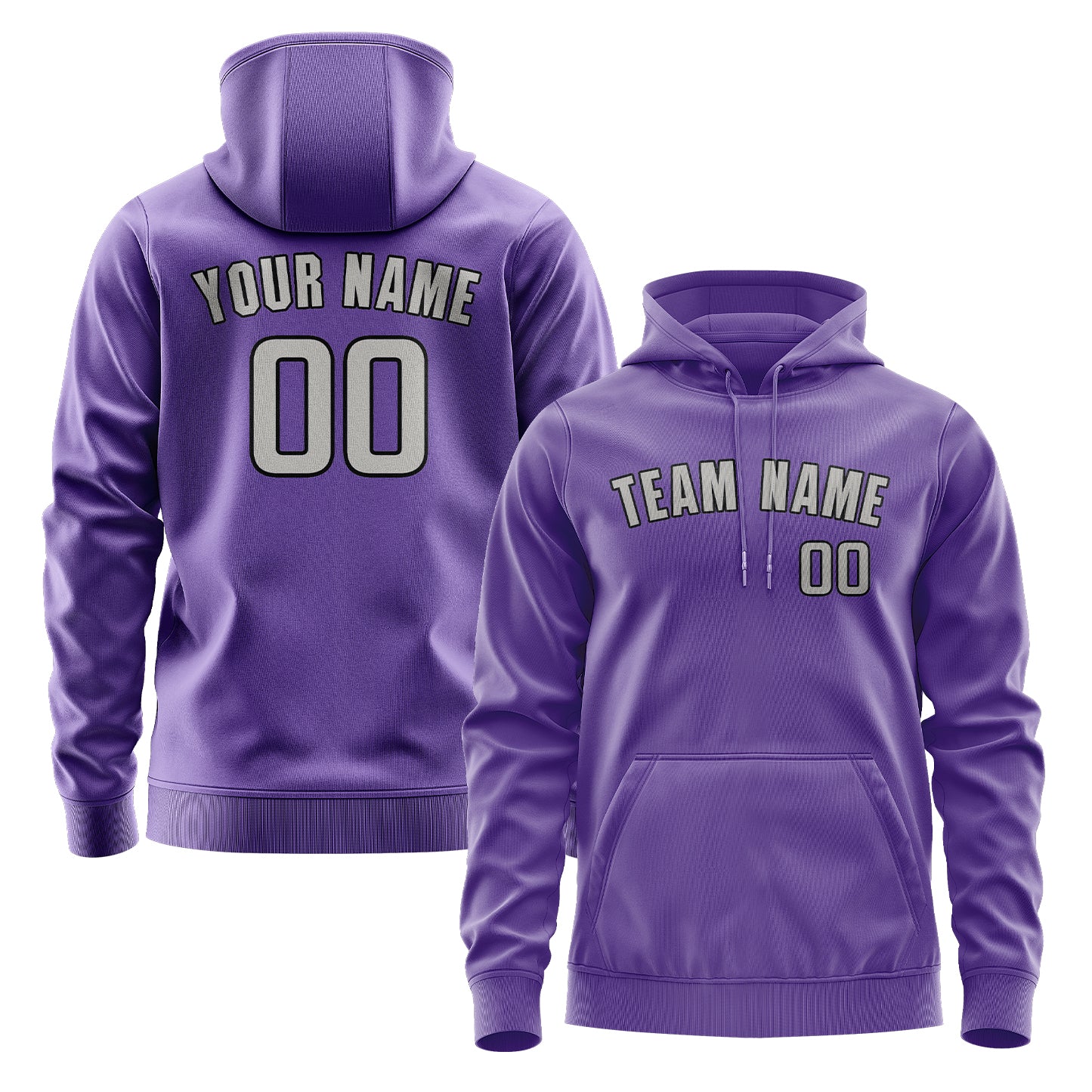 Maßgeschneidertes Lavendel Grau Hoodie