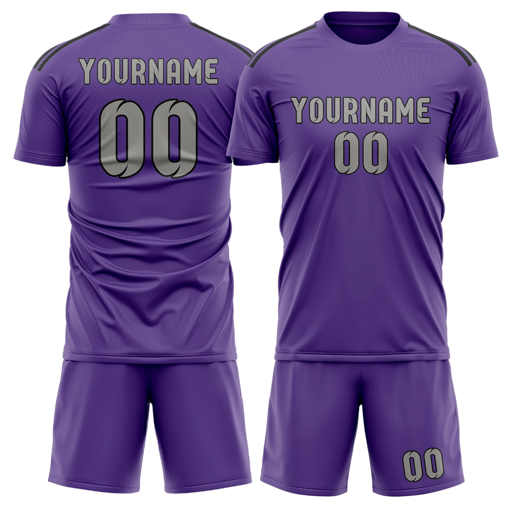 Maßgeschneidertes Professionelles Lavendel Grau Fußballtrikot-Set