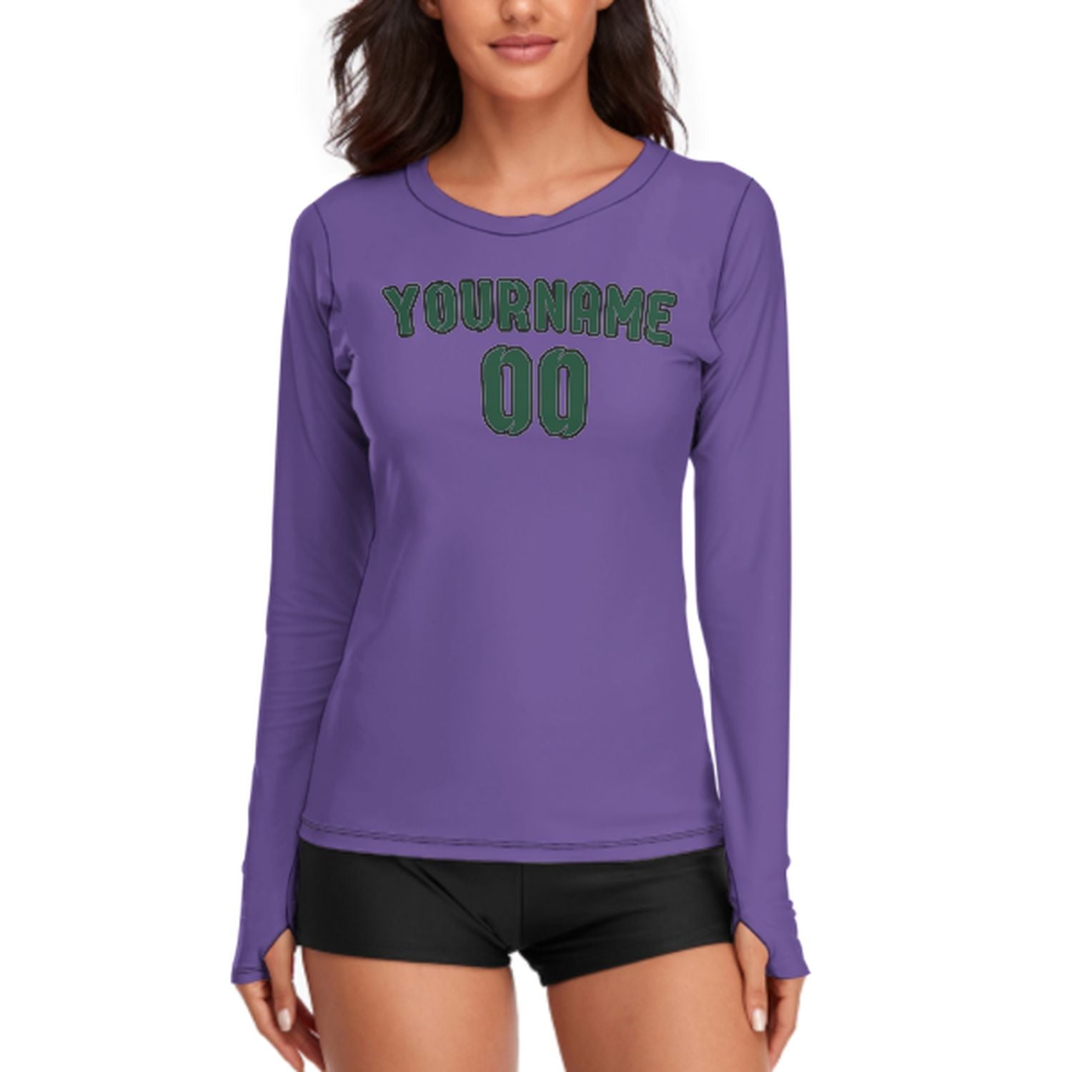 Camicia da donna a maniche lunghe color verde muschio e lavanda su misura