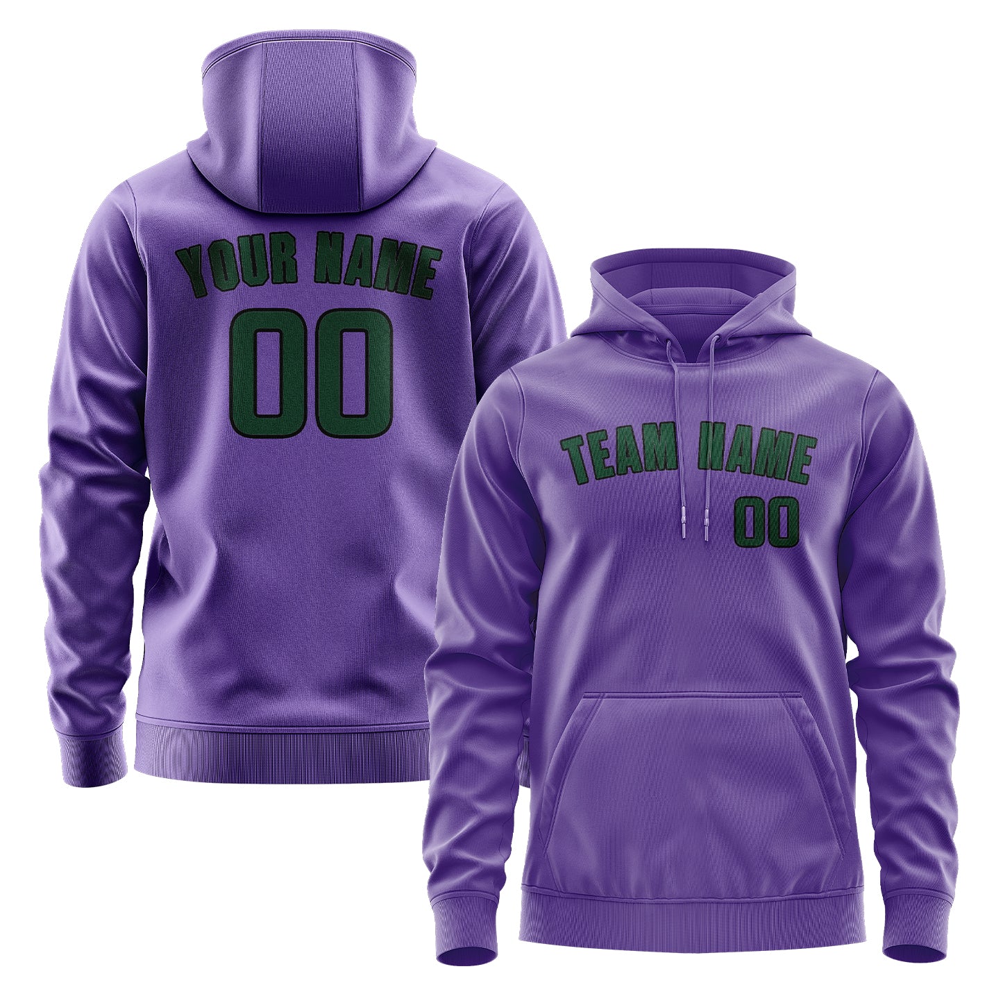 Maßgeschneidertes Lavendel Moosgrün Hoodie