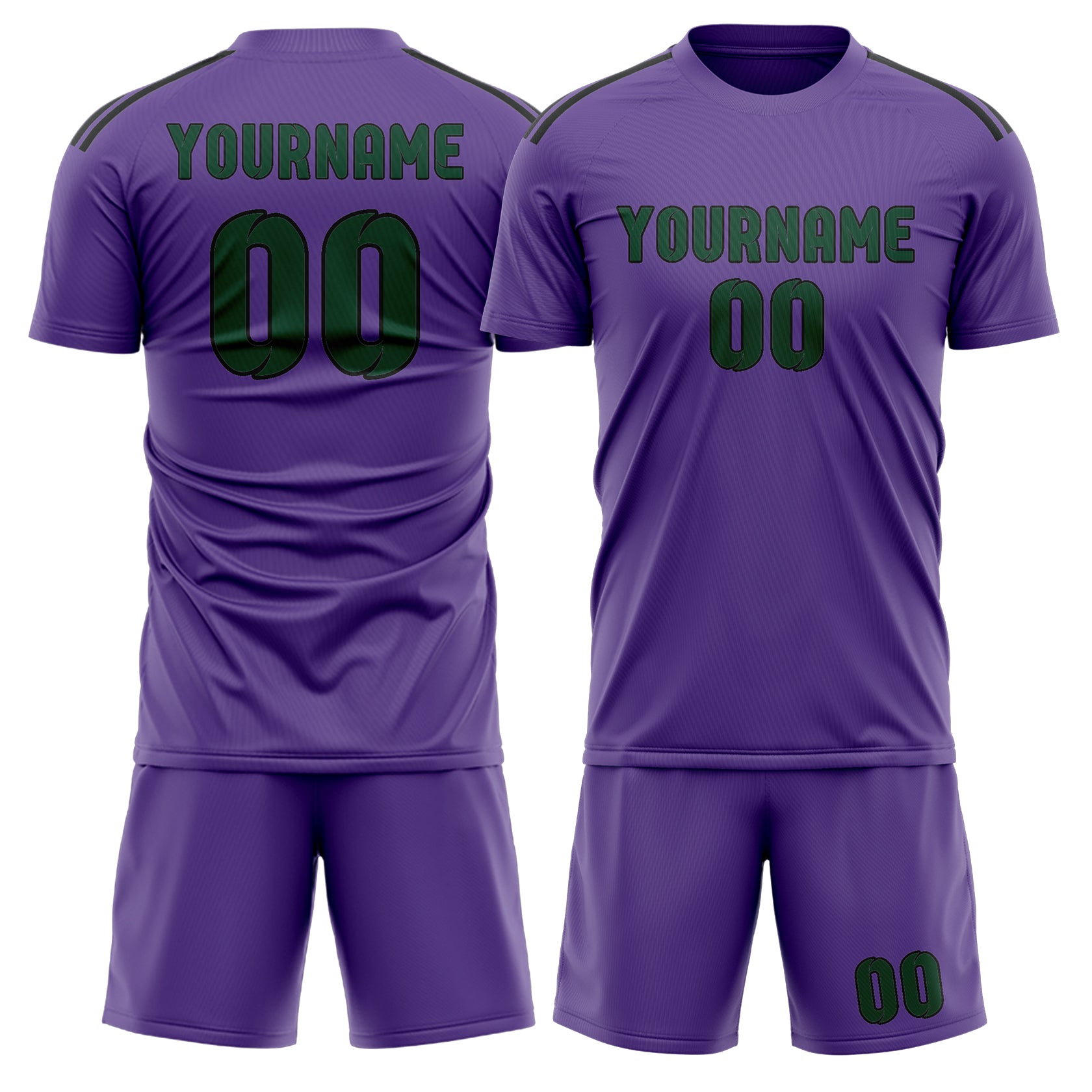 Maßgeschneidertes Professionelles Lavendel Moosgrün Fußballtrikot-Set