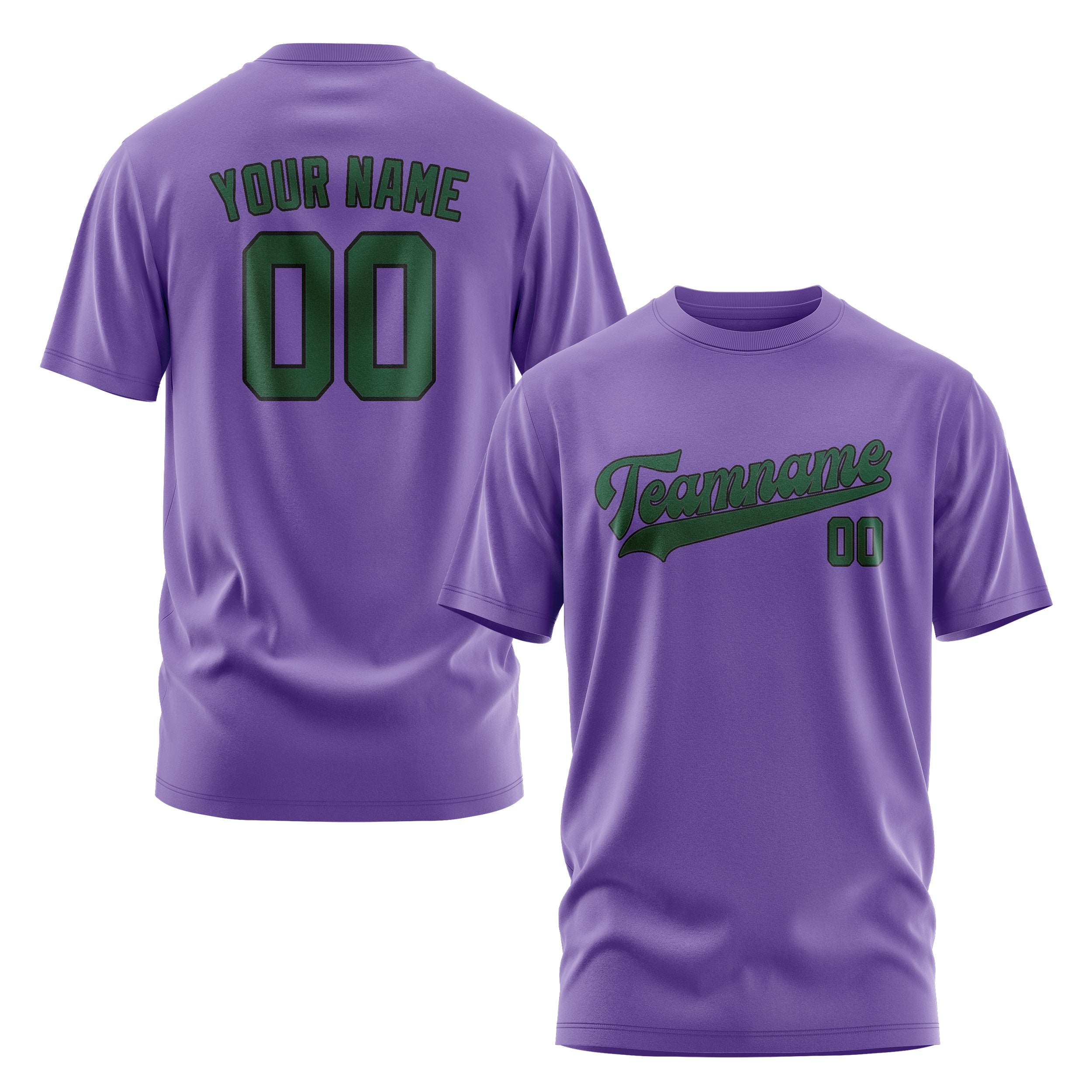 Maßgeschneidertes Lavendel Moosgrün T-Shirt