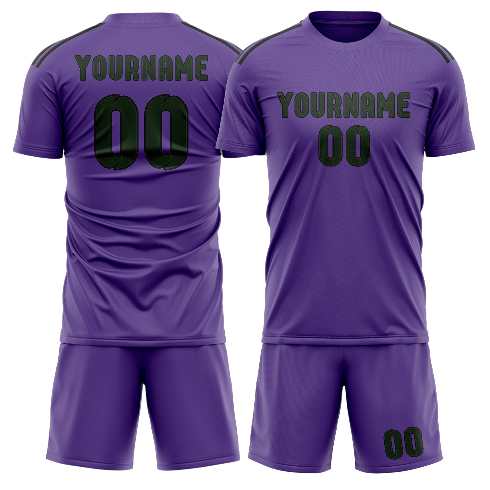Maßgeschneidertes Professionelles Lavendel Tannengrün Fußballtrikot-Set