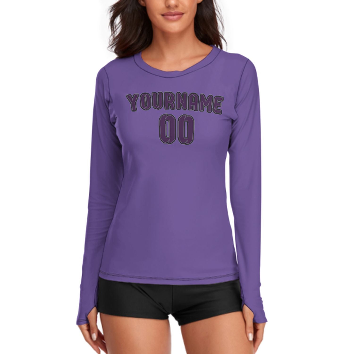 Camicia a maniche lunghe da donna color lavanda su misura