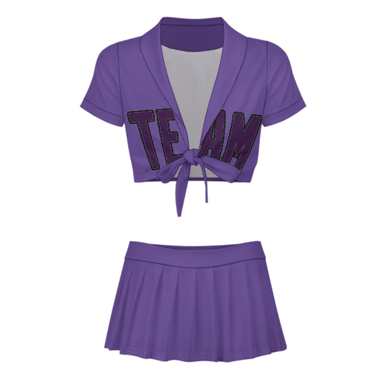 Maßgeschneidertes Lavendel Lila Cheerleader Outfit Set