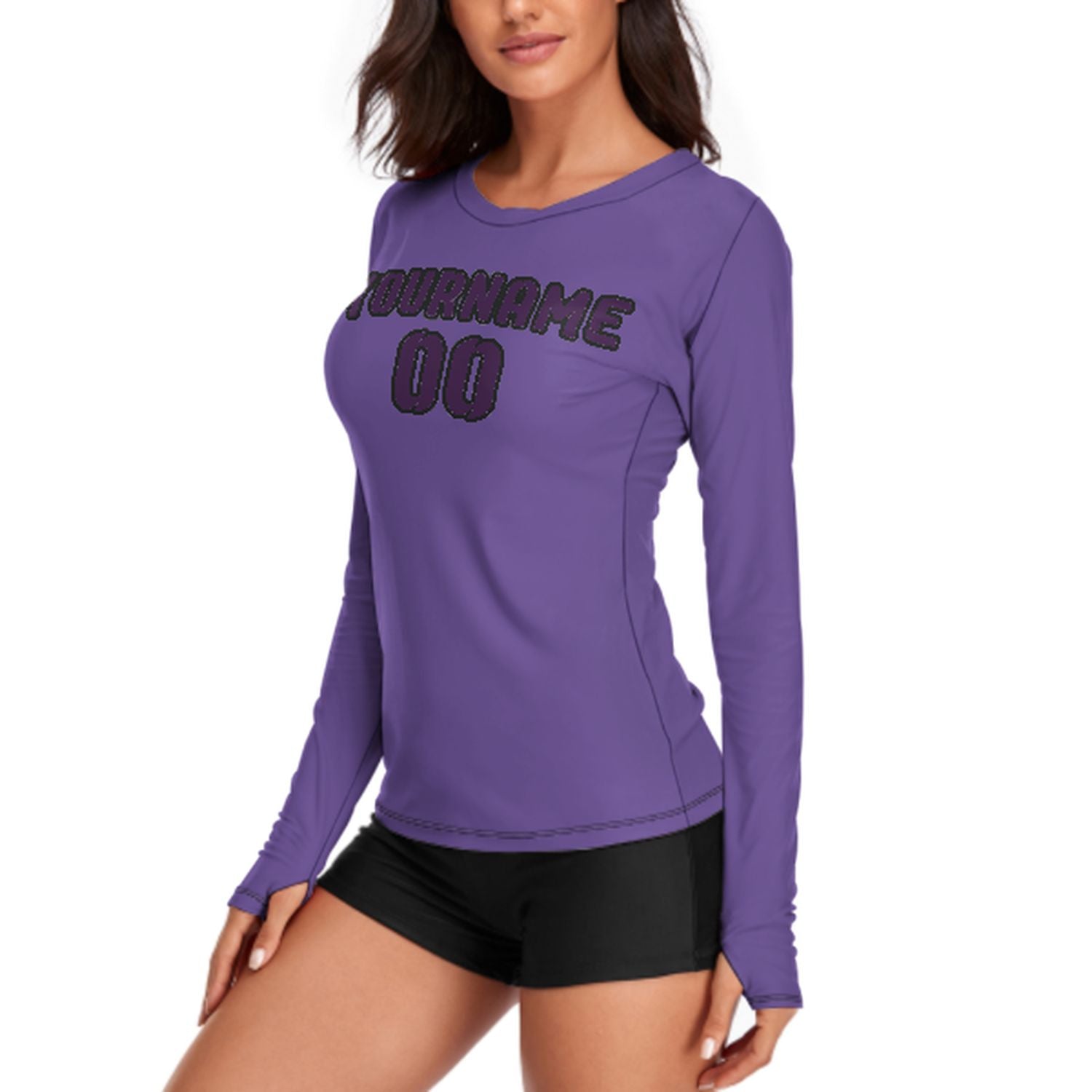 Camicia a maniche lunghe da donna color lavanda su misura