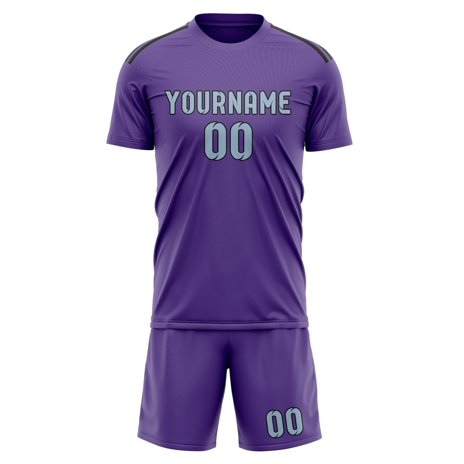 Maßgeschneidertes Professionelles Lavendel Hellblau Fußballtrikot-Set