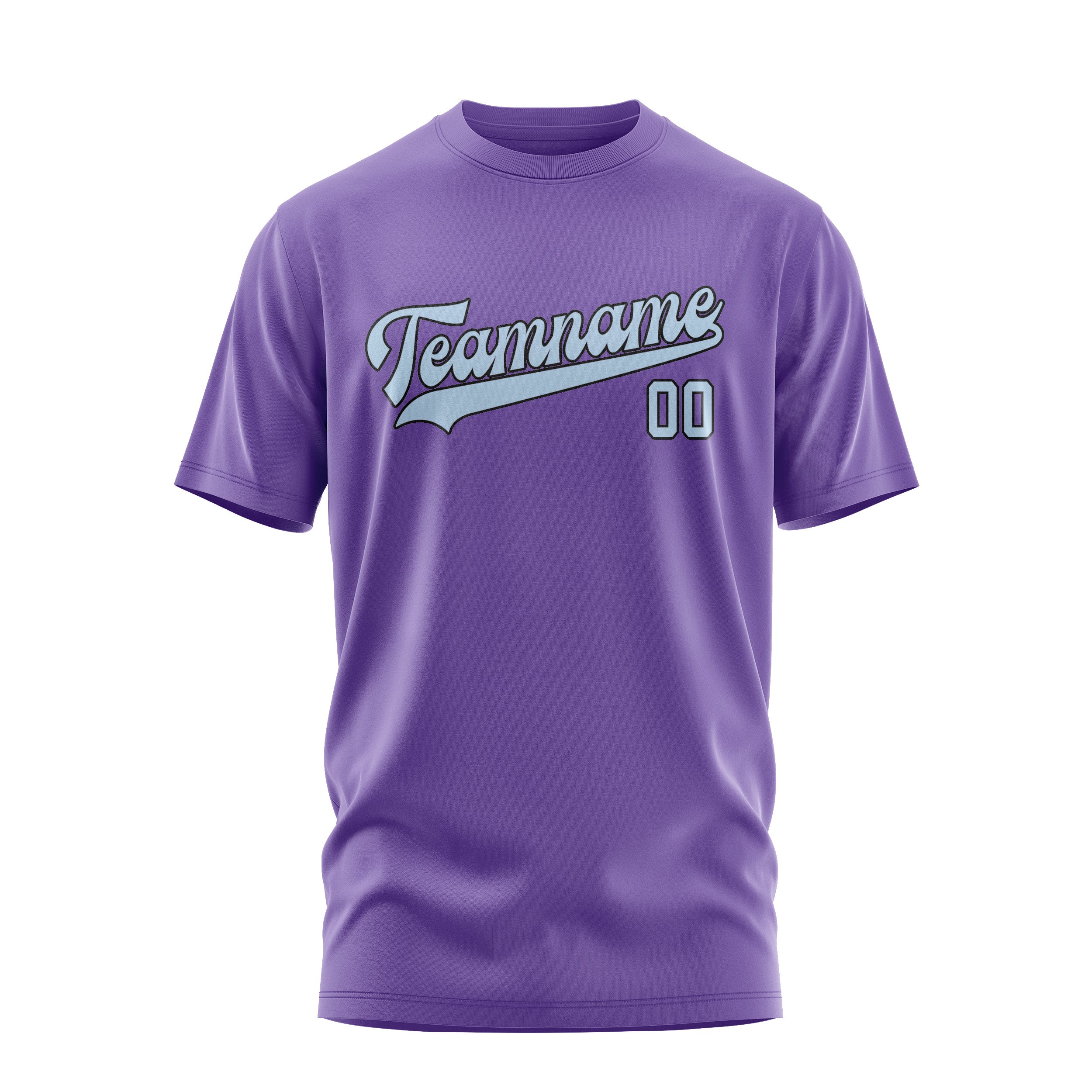 Maßgeschneidertes Lavendel Hellblau T-Shirt