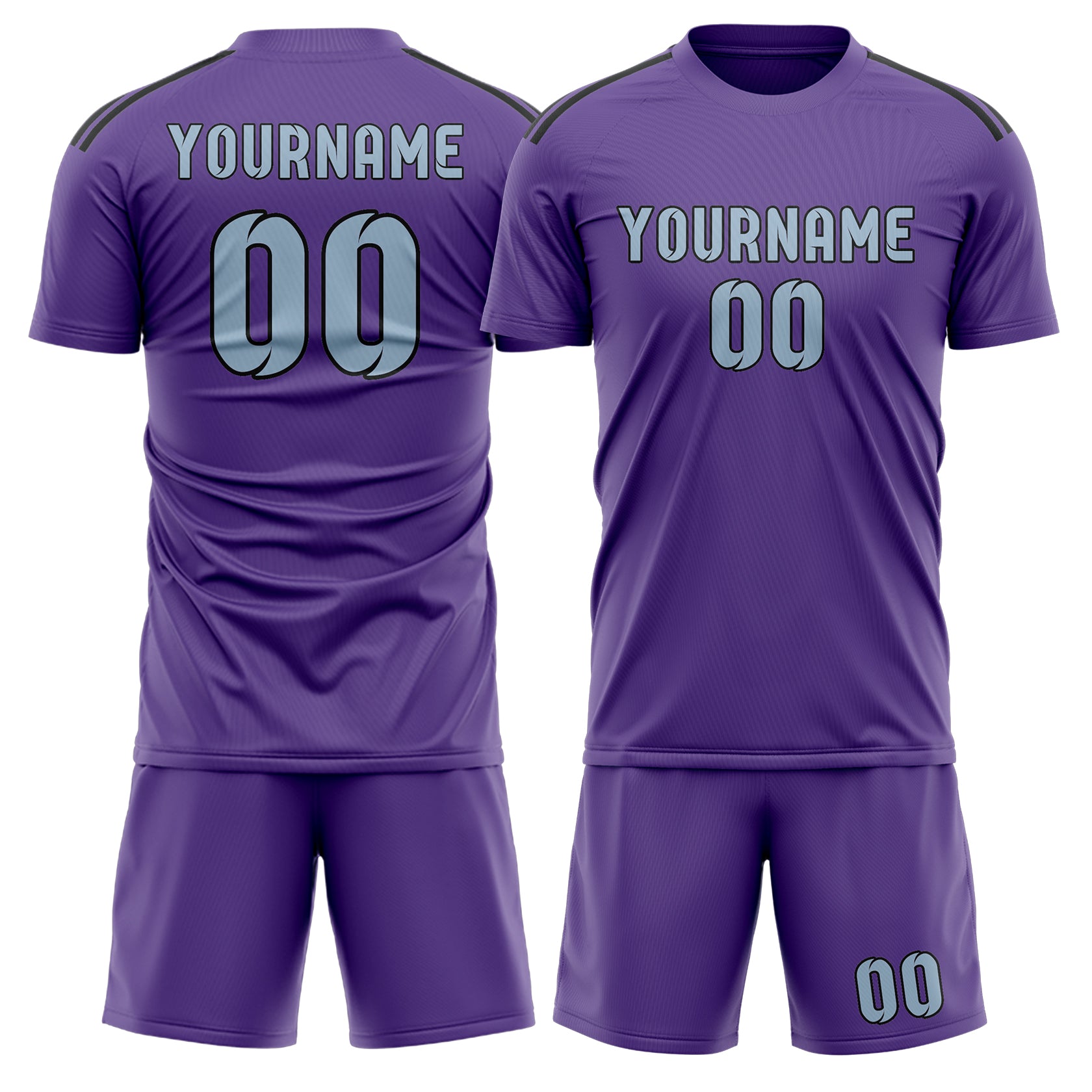 Maßgeschneidertes Professionelles Lavendel Hellblau Fußballtrikot-Set
