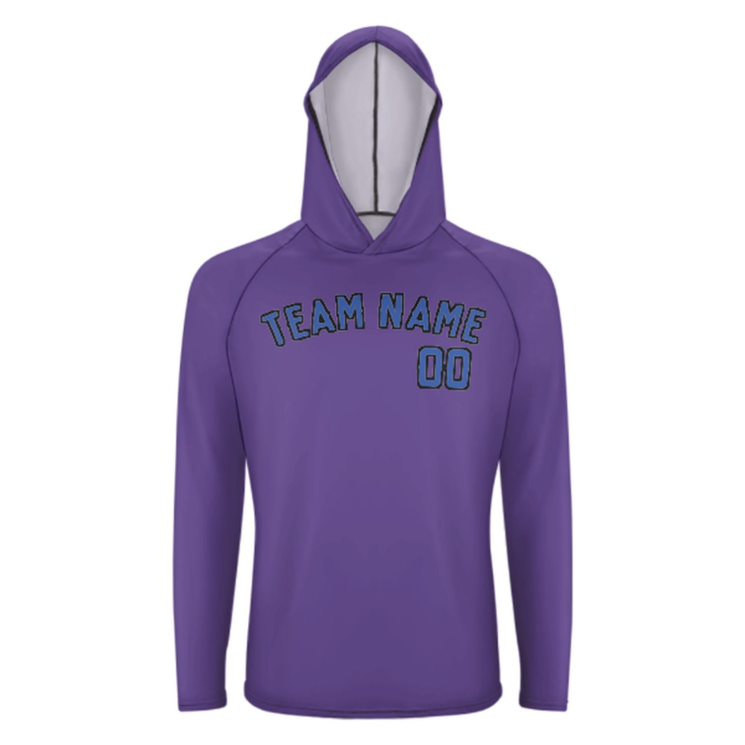 Maßgeschneidertes Lavendel Himmelblau UV-Hoodie