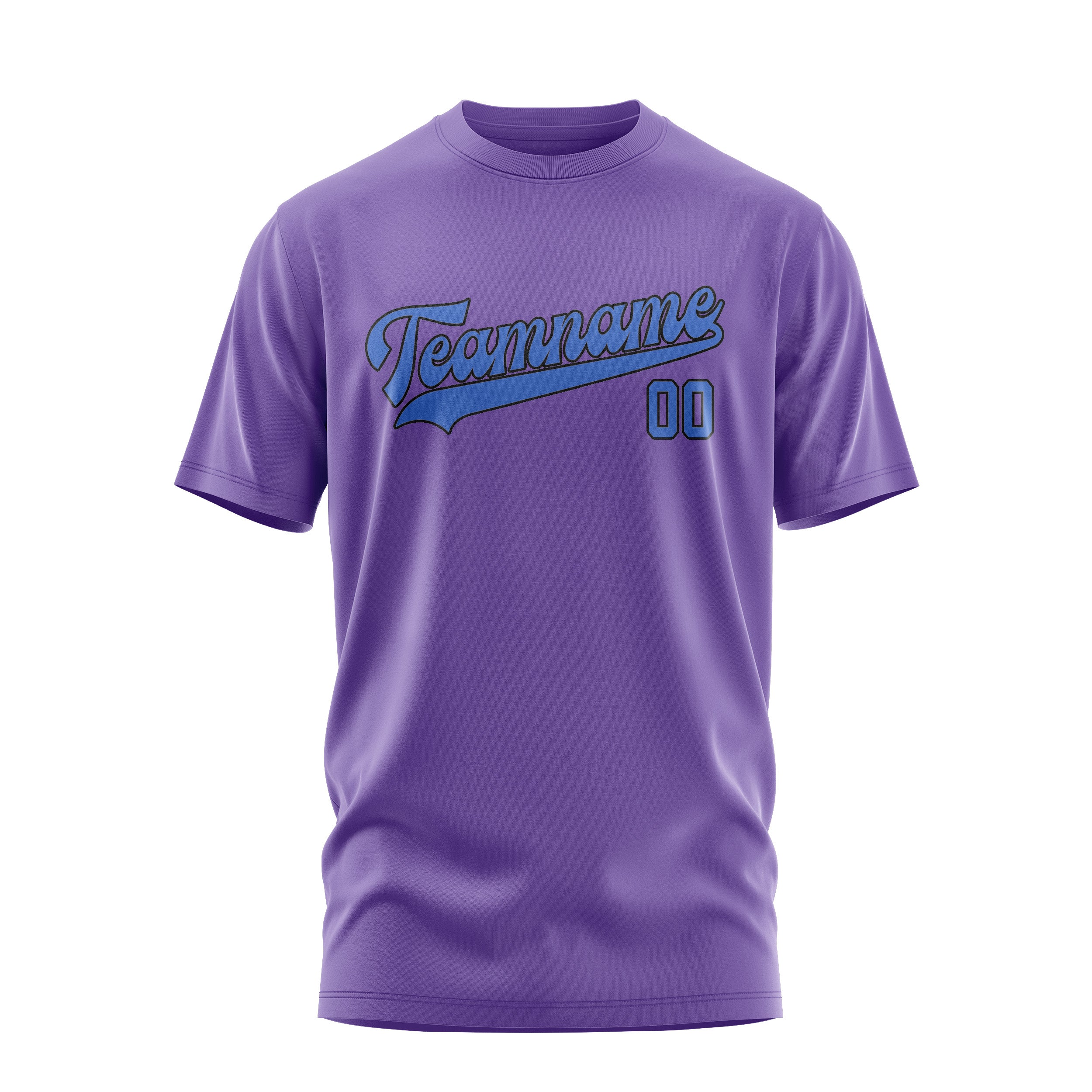Maßgeschneidertes Lavendel Himmelblau T-Shirt