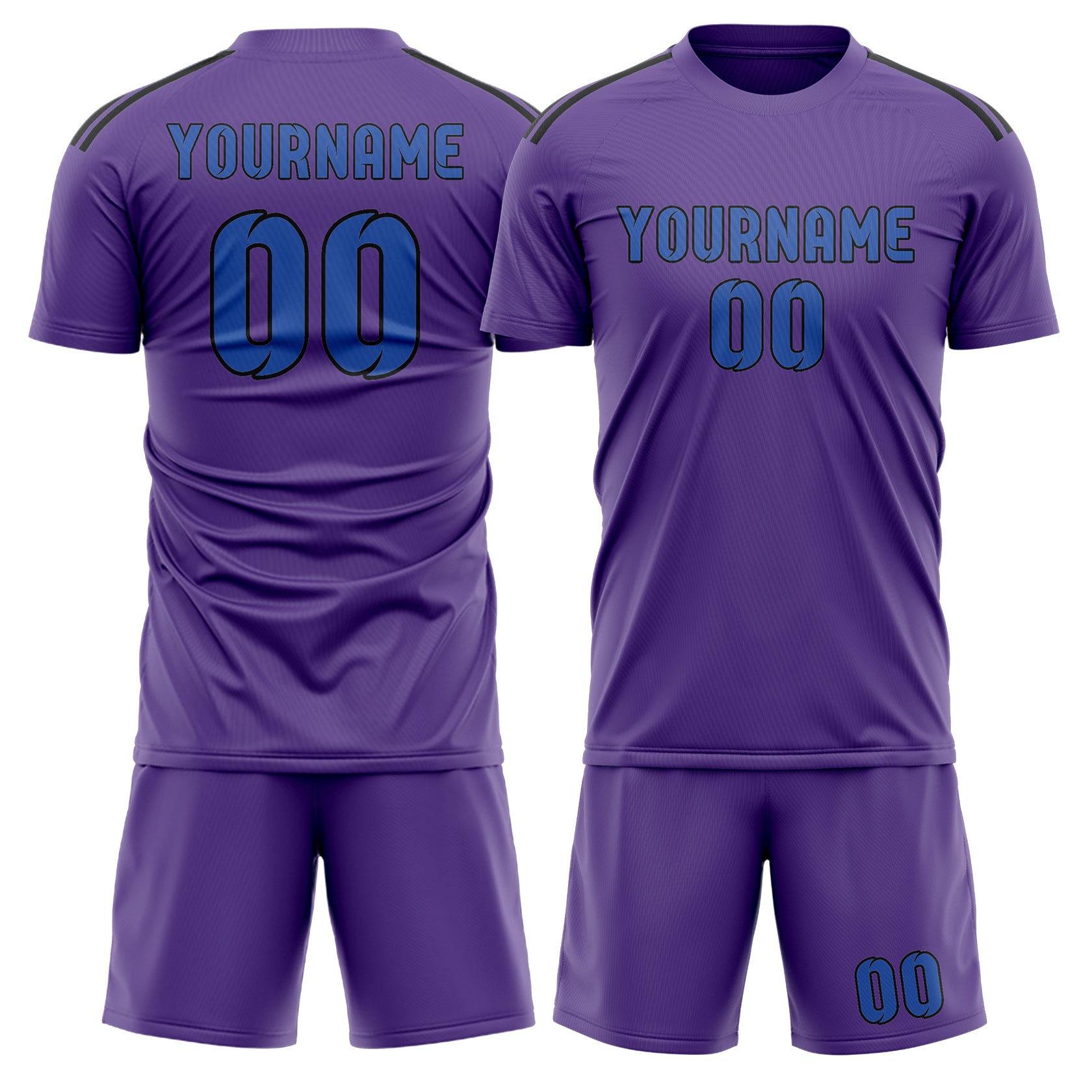 Maßgeschneidertes Professionelles Lavendel Himmelblau Fußballtrikot-Set
