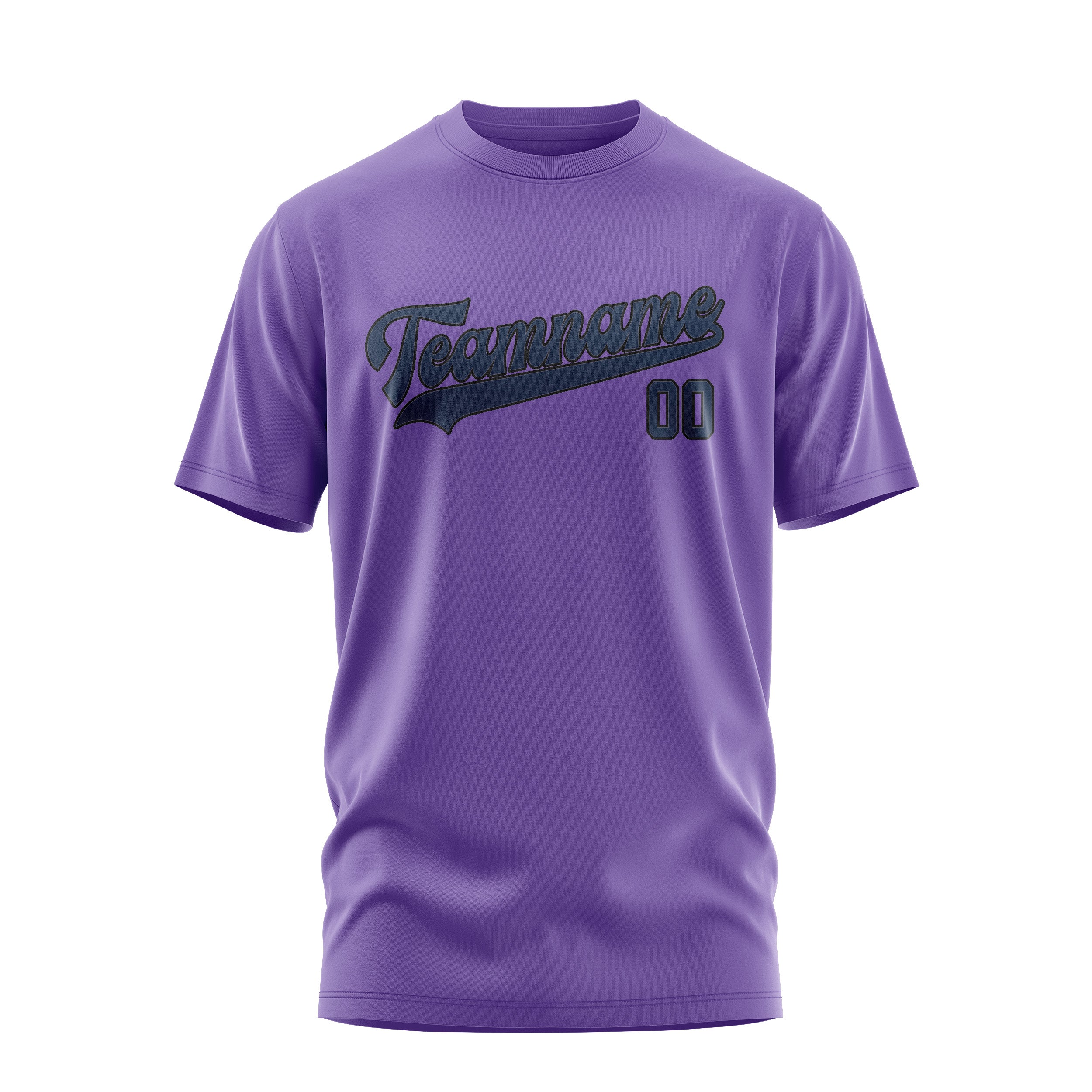 Maßgeschneidertes Lavendel Marineblau T-Shirt