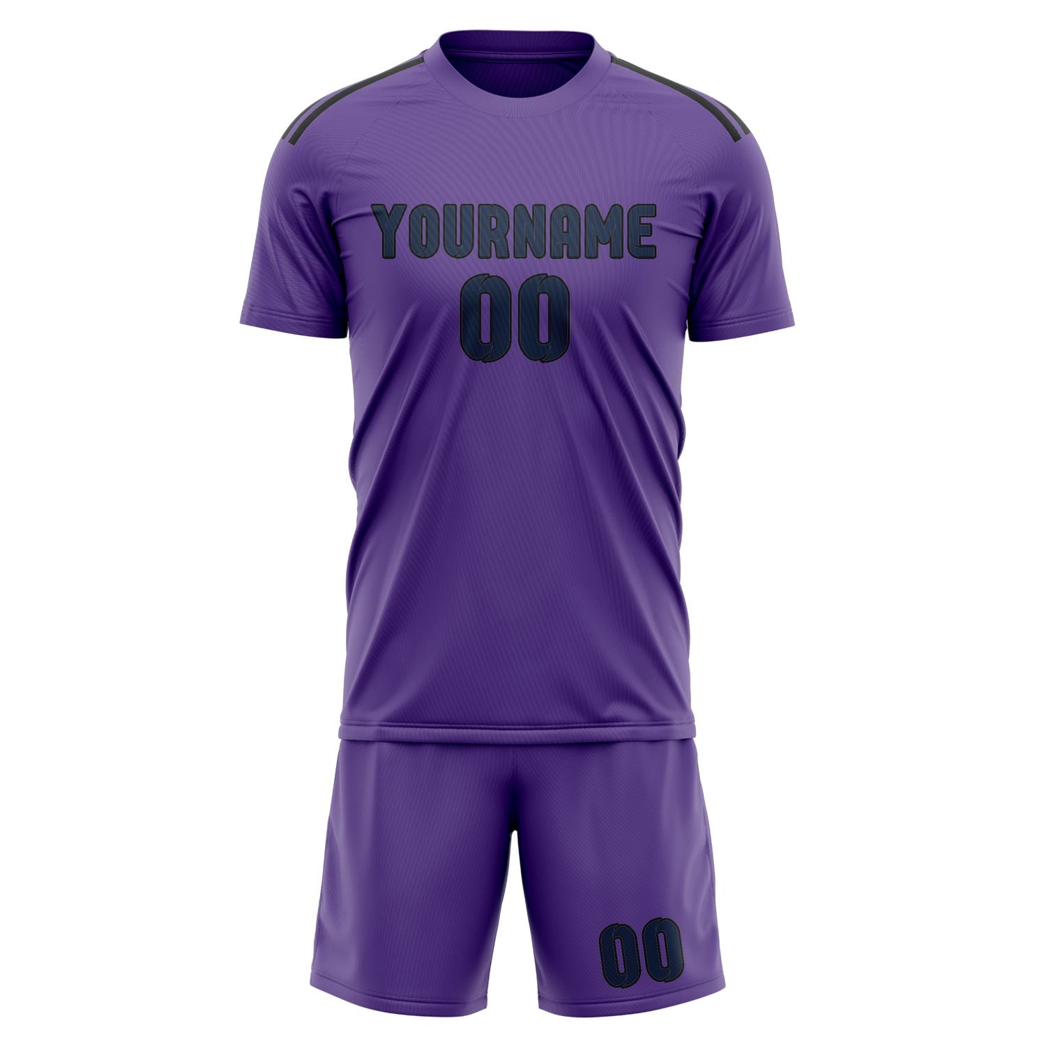 Maßgeschneidertes Professionelles Lavendel Marineblau Fußballtrikot-Set