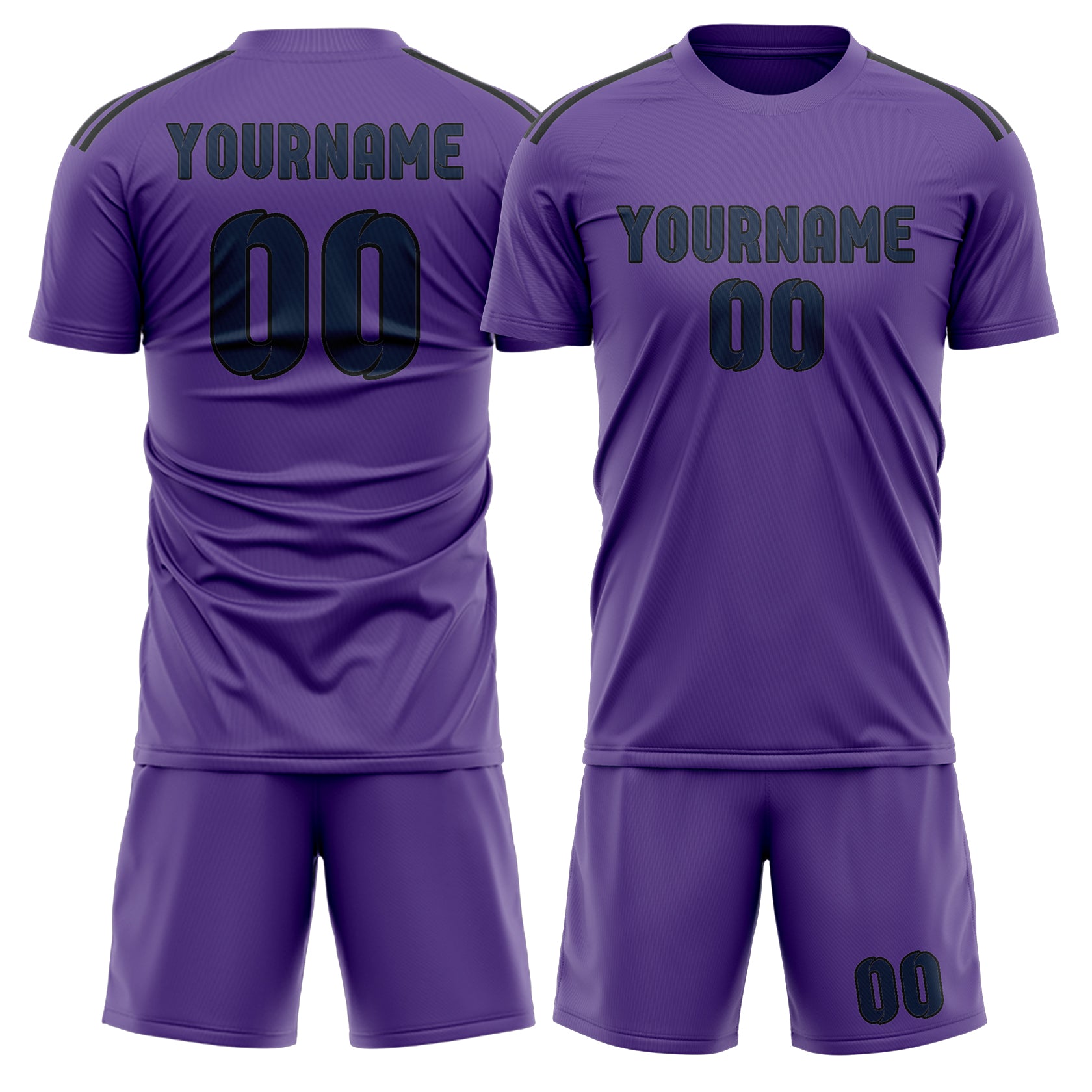 Maßgeschneidertes Professionelles Lavendel Marineblau Fußballtrikot-Set