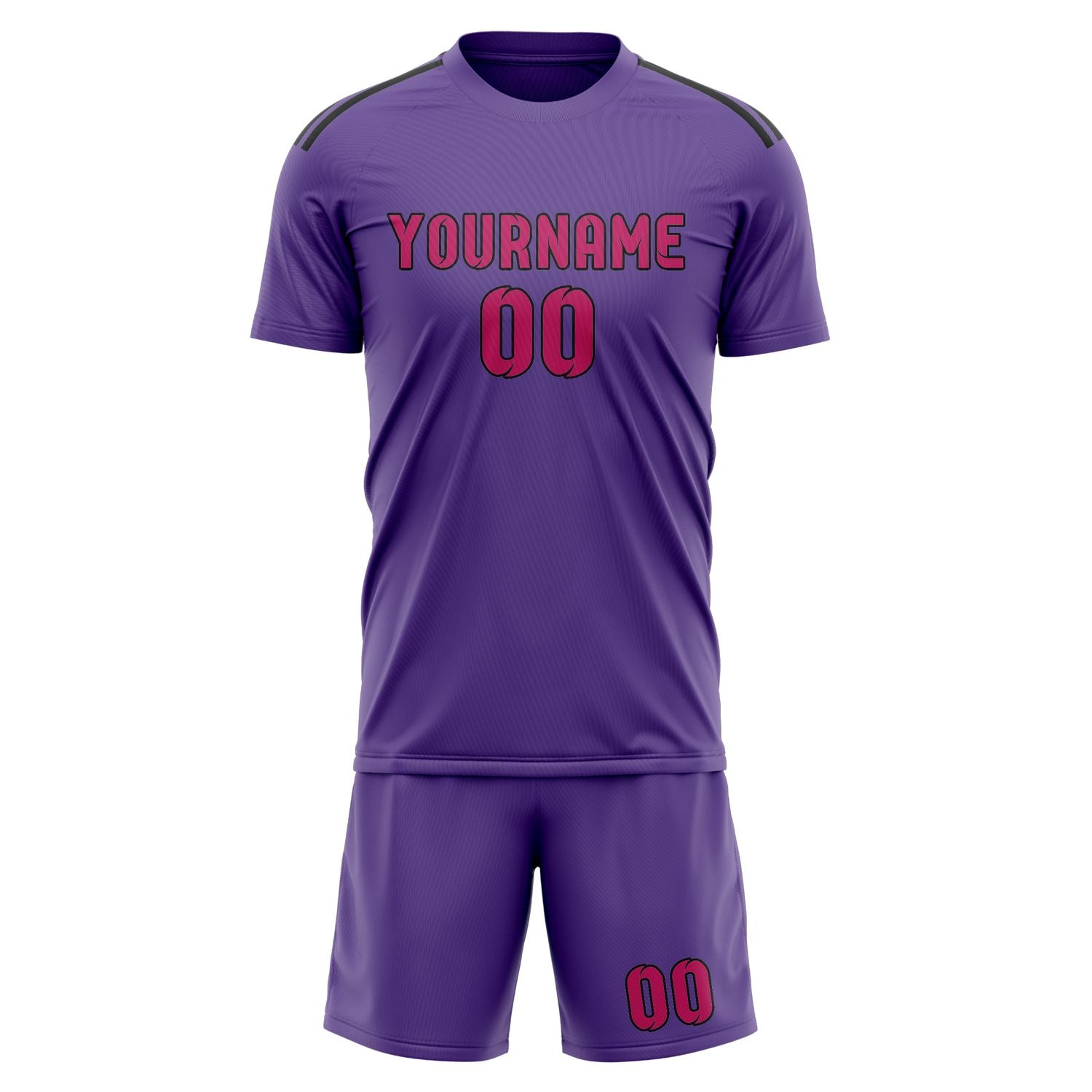 Maßgeschneidertes Professionelles Lavendel Rosarot Fußballtrikot-Set
