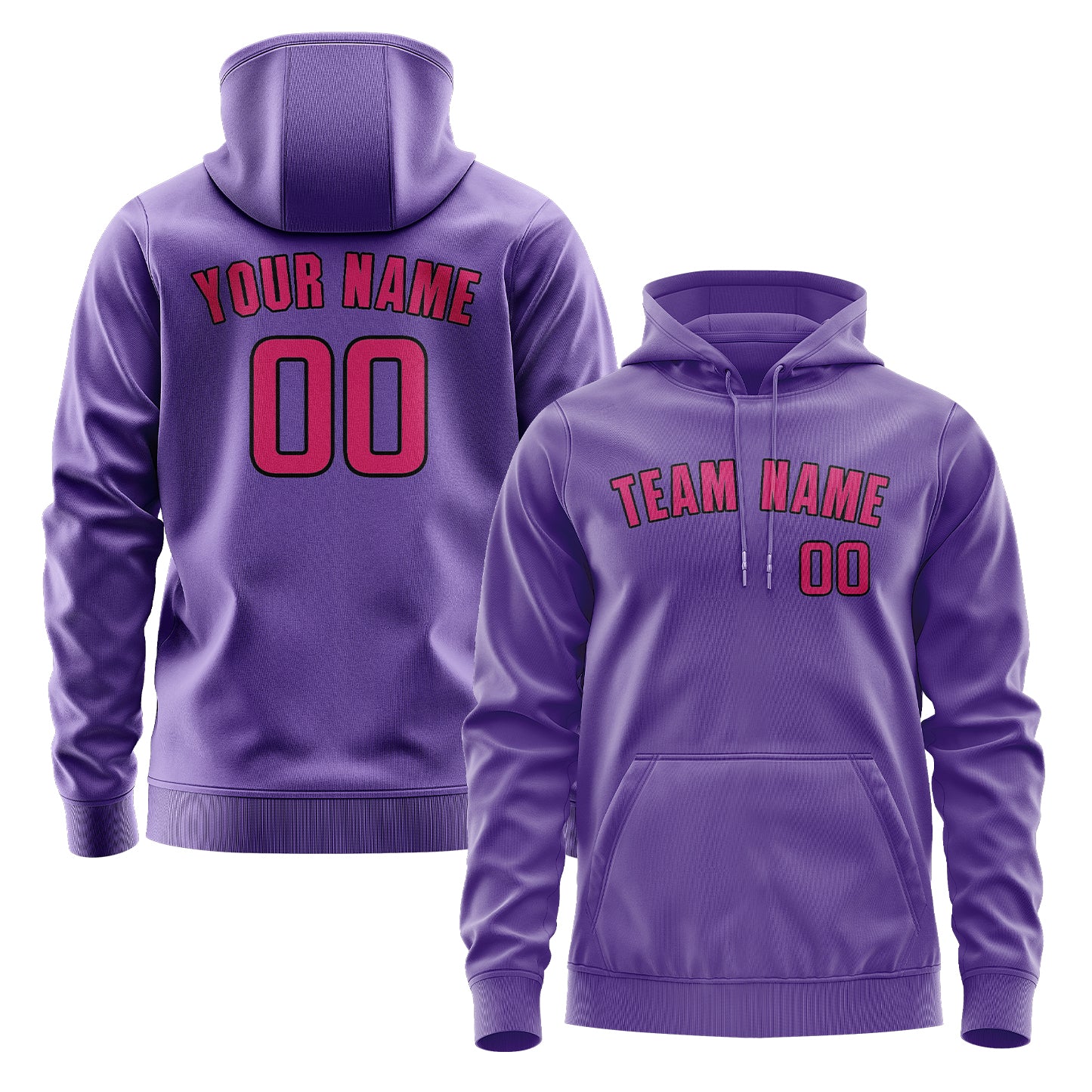 Maßgeschneidertes Lavendel Rosarot Hoodie