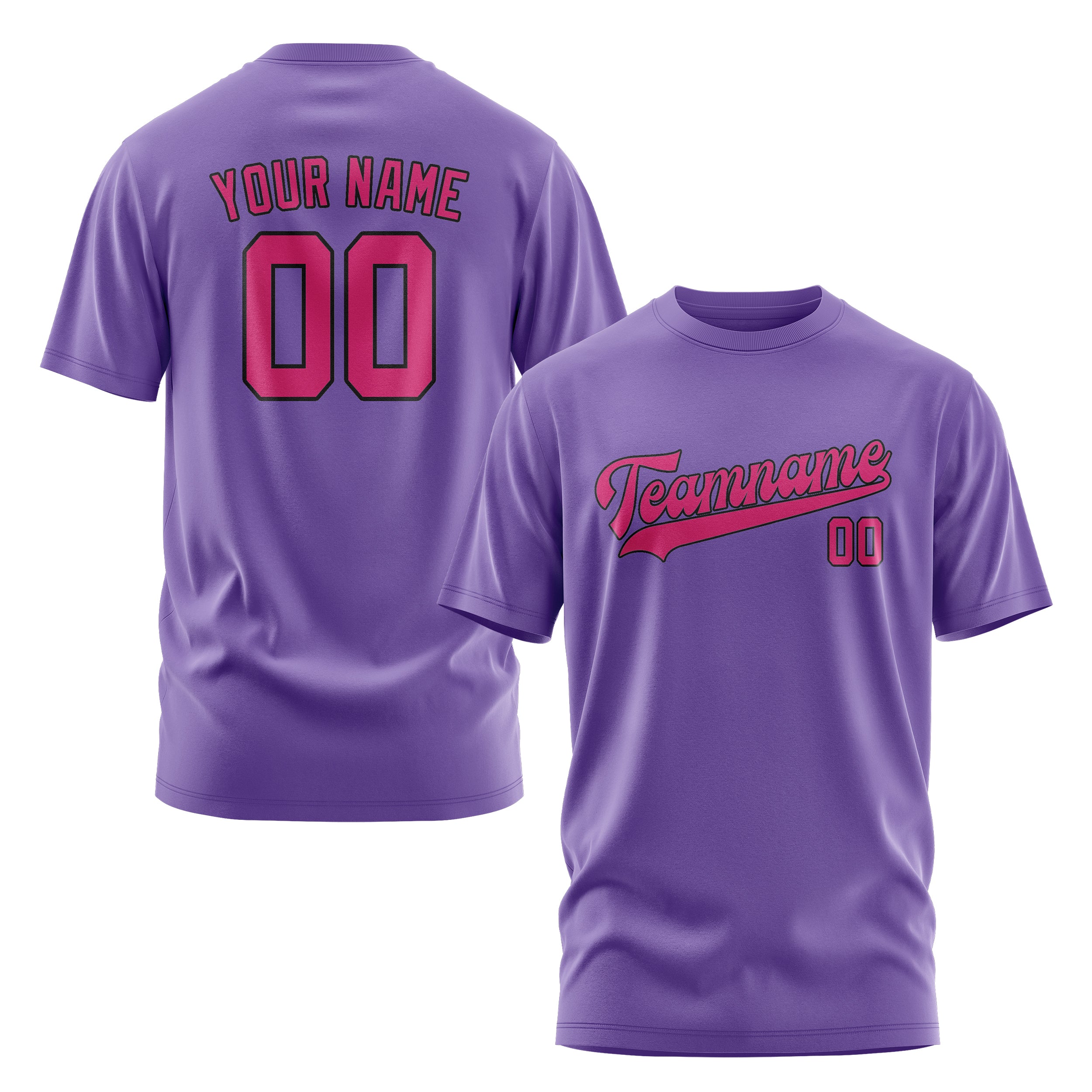 Maßgeschneidertes Lavendel Rosarot T-Shirt