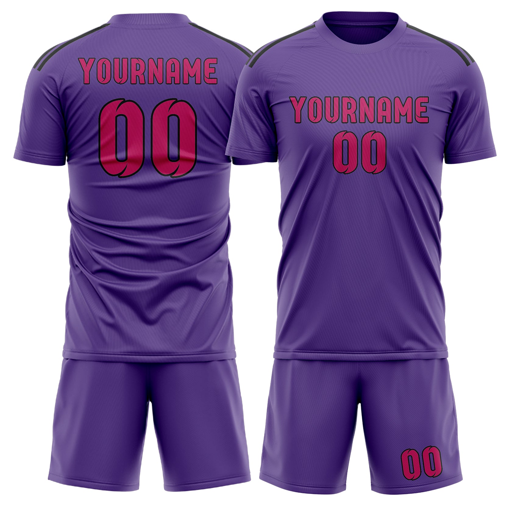 Maßgeschneidertes Professionelles Lavendel Rosarot Fußballtrikot-Set