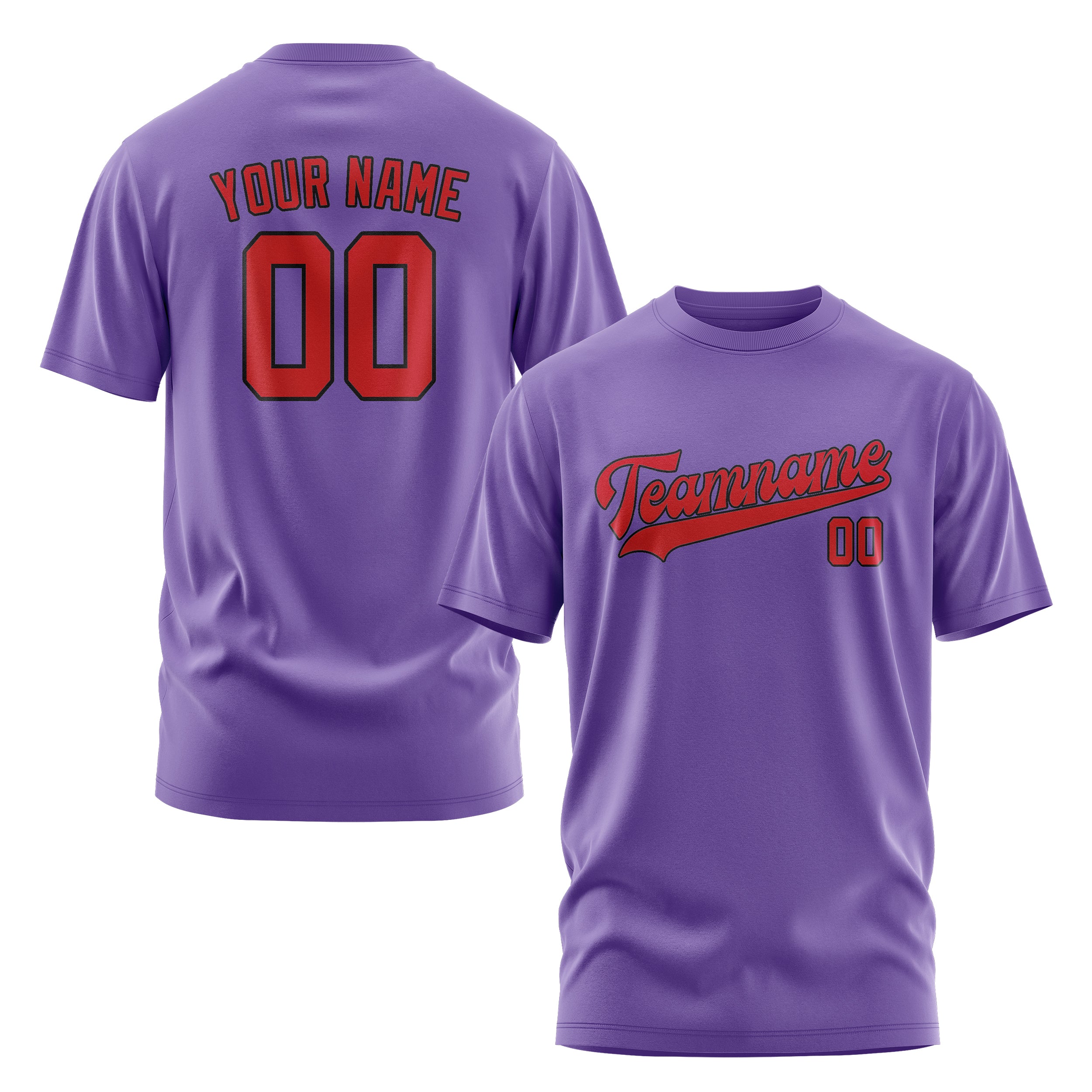 Maßgeschneidertes Lavendel Rot T-Shirt