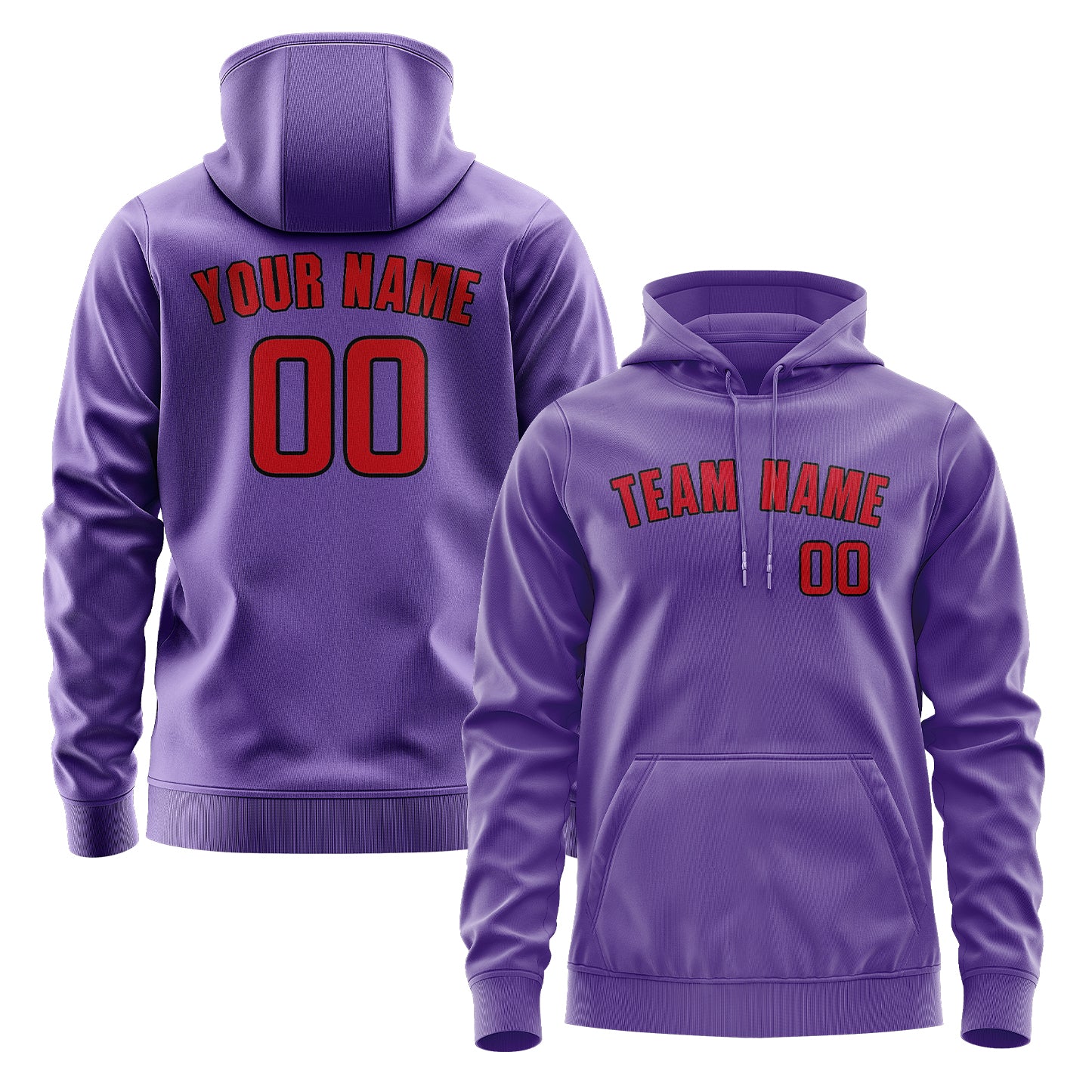 Maßgeschneidertes Lavendel Rot Hoodie