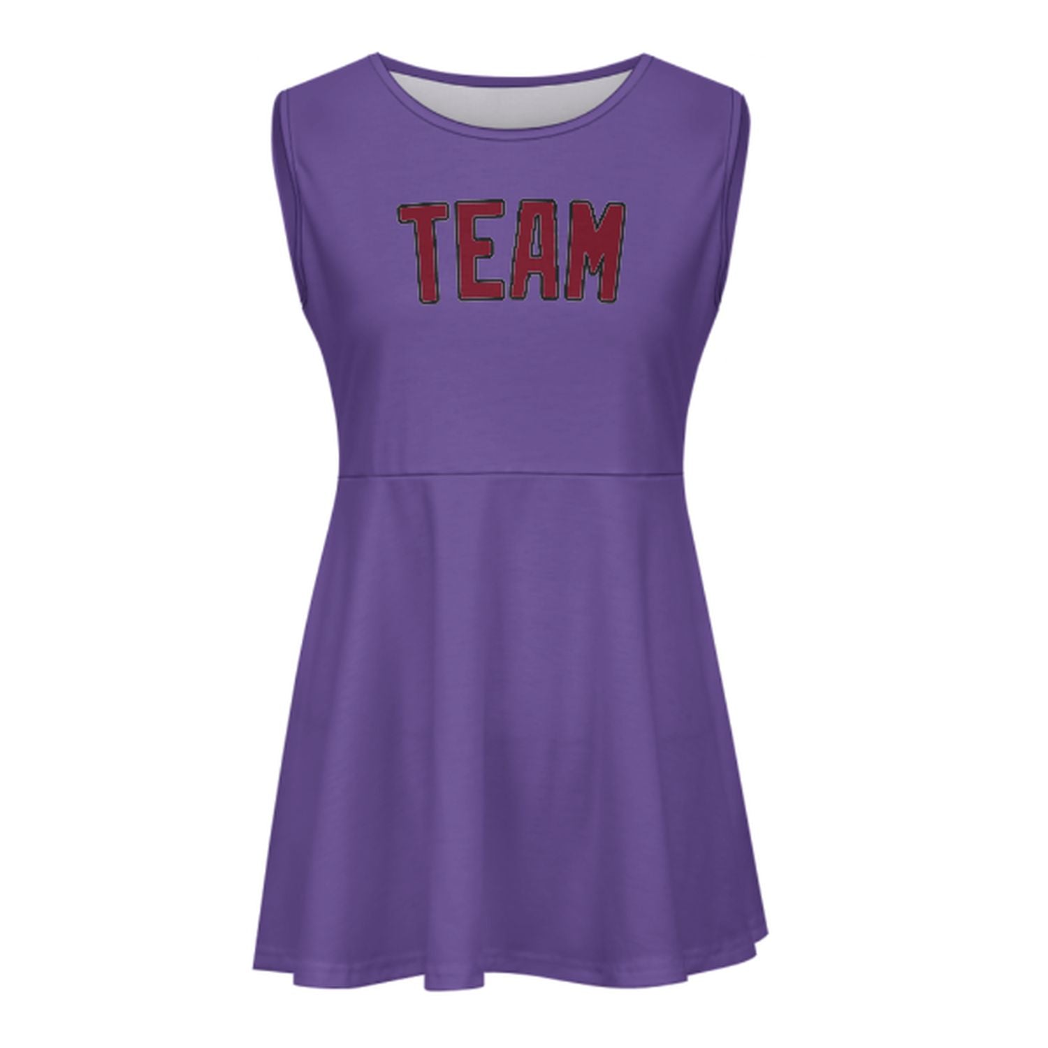 Maßgeschneidertes Lavendel Karmesinrot Cheerleader-Kleid