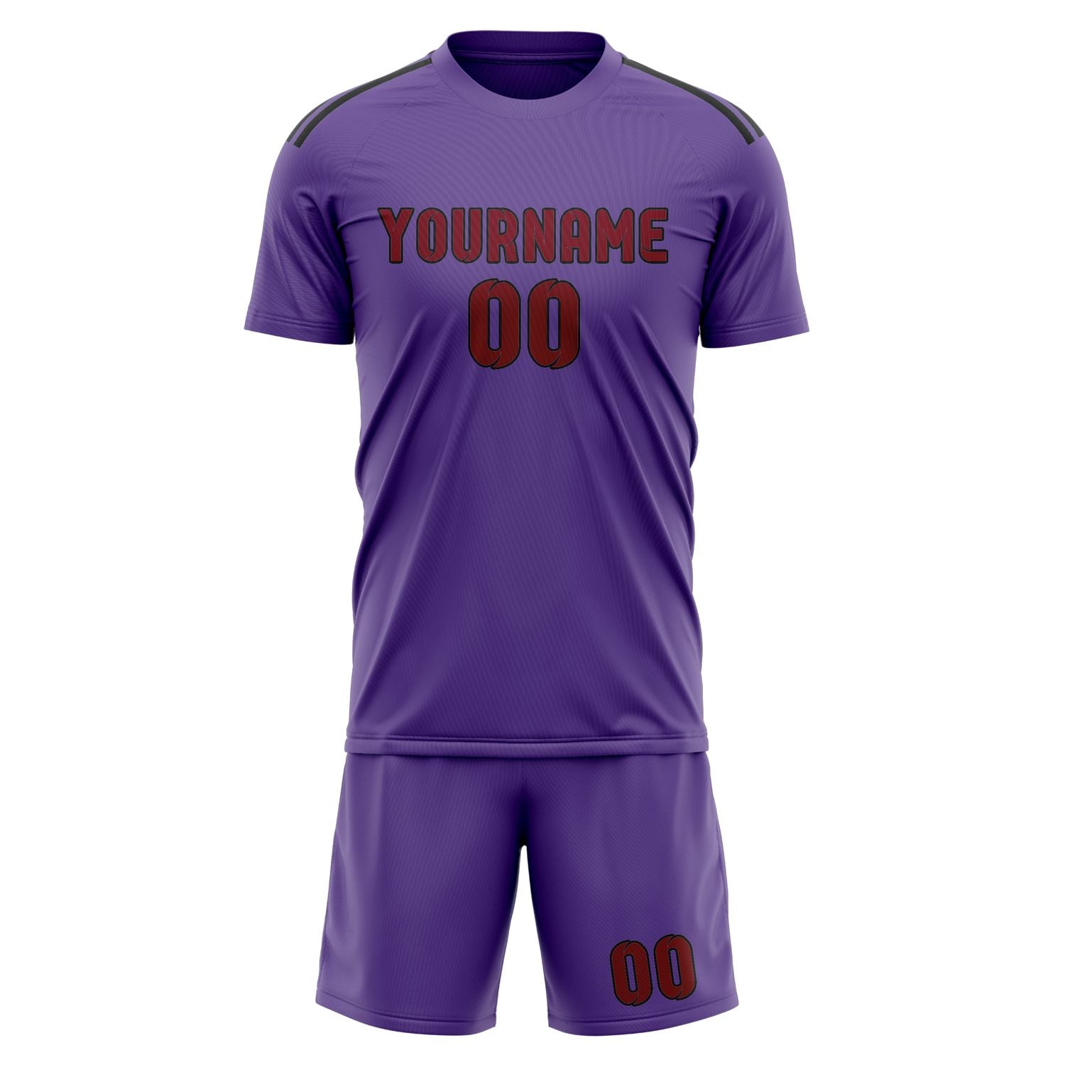 Maßgeschneidertes Professionelles Lavendel Karmesinrot Fußballtrikot-Set