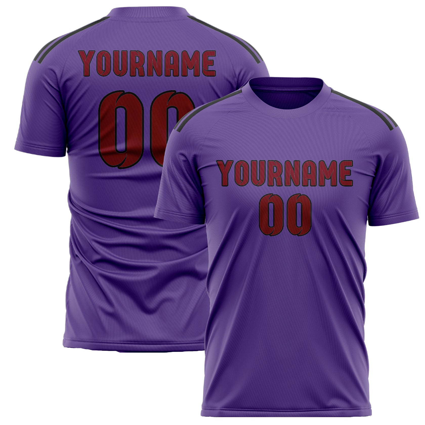Benutzerdefiniertes Professionelles Lavendel Karmesinrot Fußballtrikot