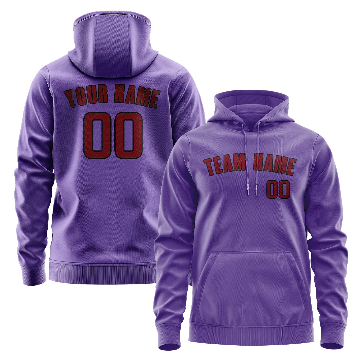 Maßgeschneidertes Lavendel Karmesinrot Hoodie