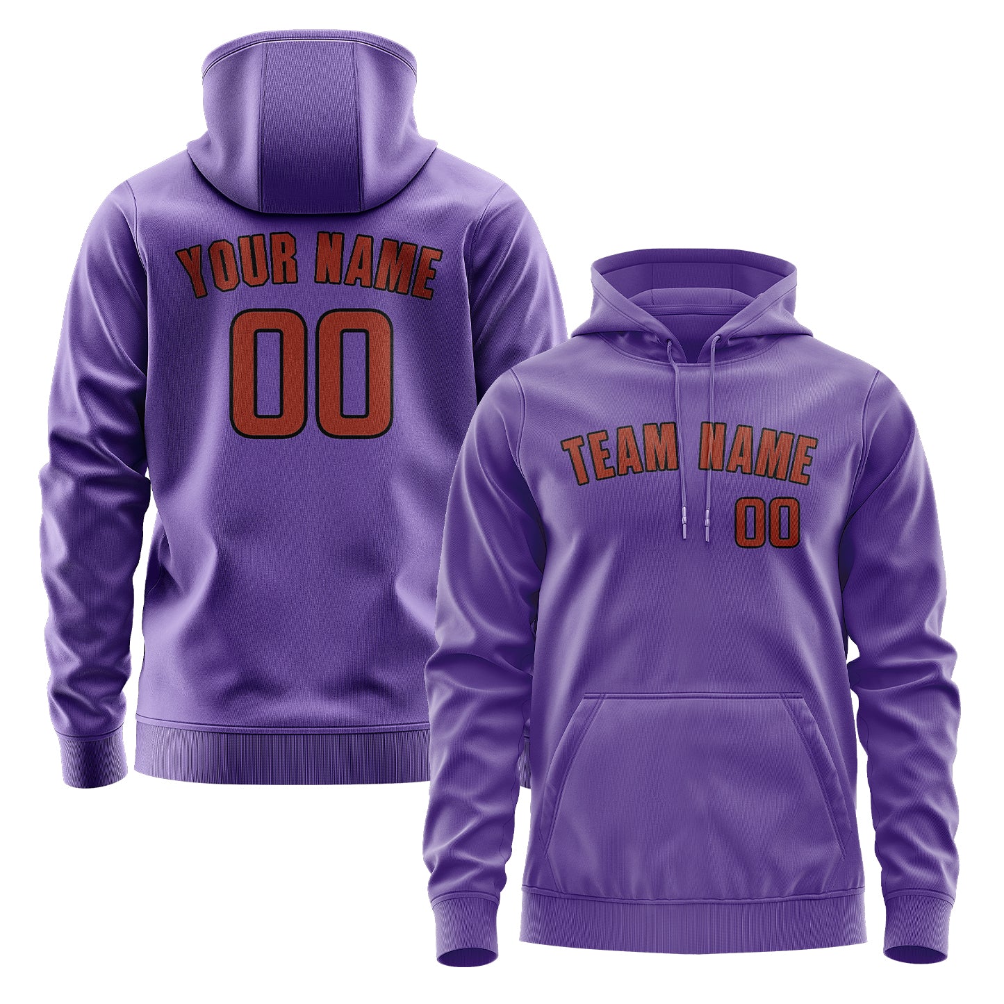 Maßgeschneidertes Lavendel Korallenrot Hoodie