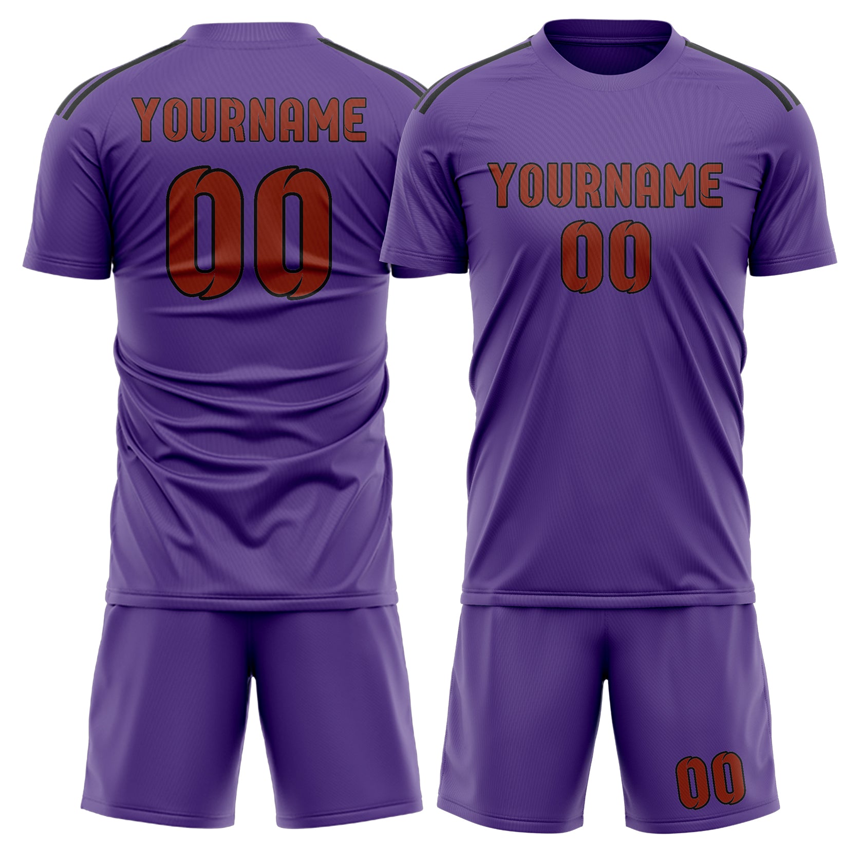 Maßgeschneidertes Professionelles Lavendel Korallenrot Fußballtrikot-Set