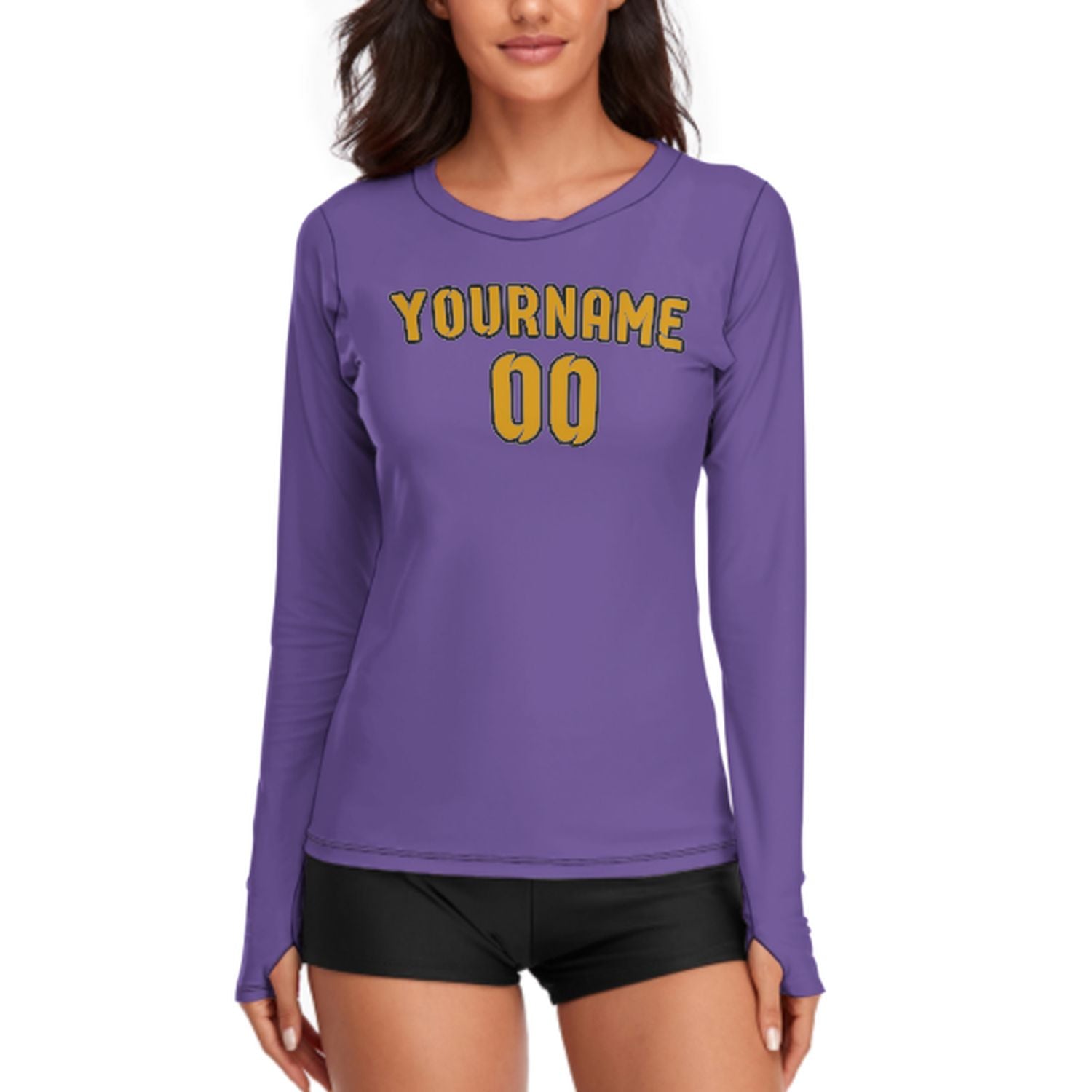 Camicia da donna a maniche lunghe color giallo lavanda su misura