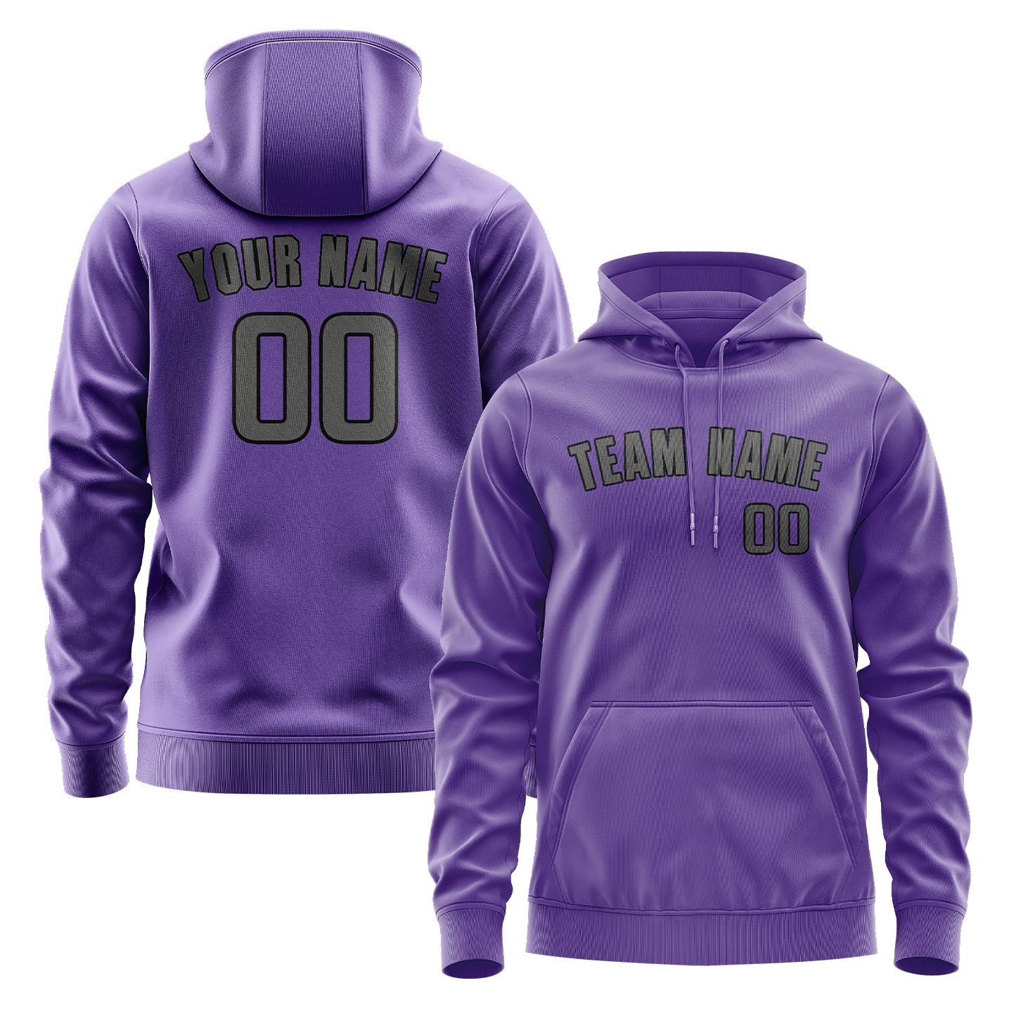 Maßgeschneidertes Lavendel Dunkelgrau Hoodie