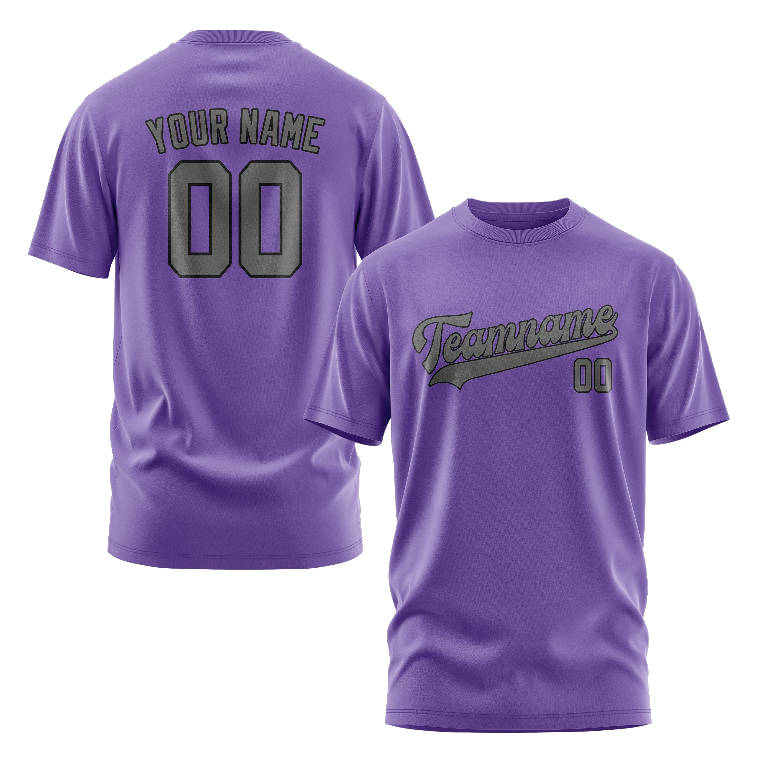 Maßgeschneidertes Lavendel Dunkelgrau T-Shirt
