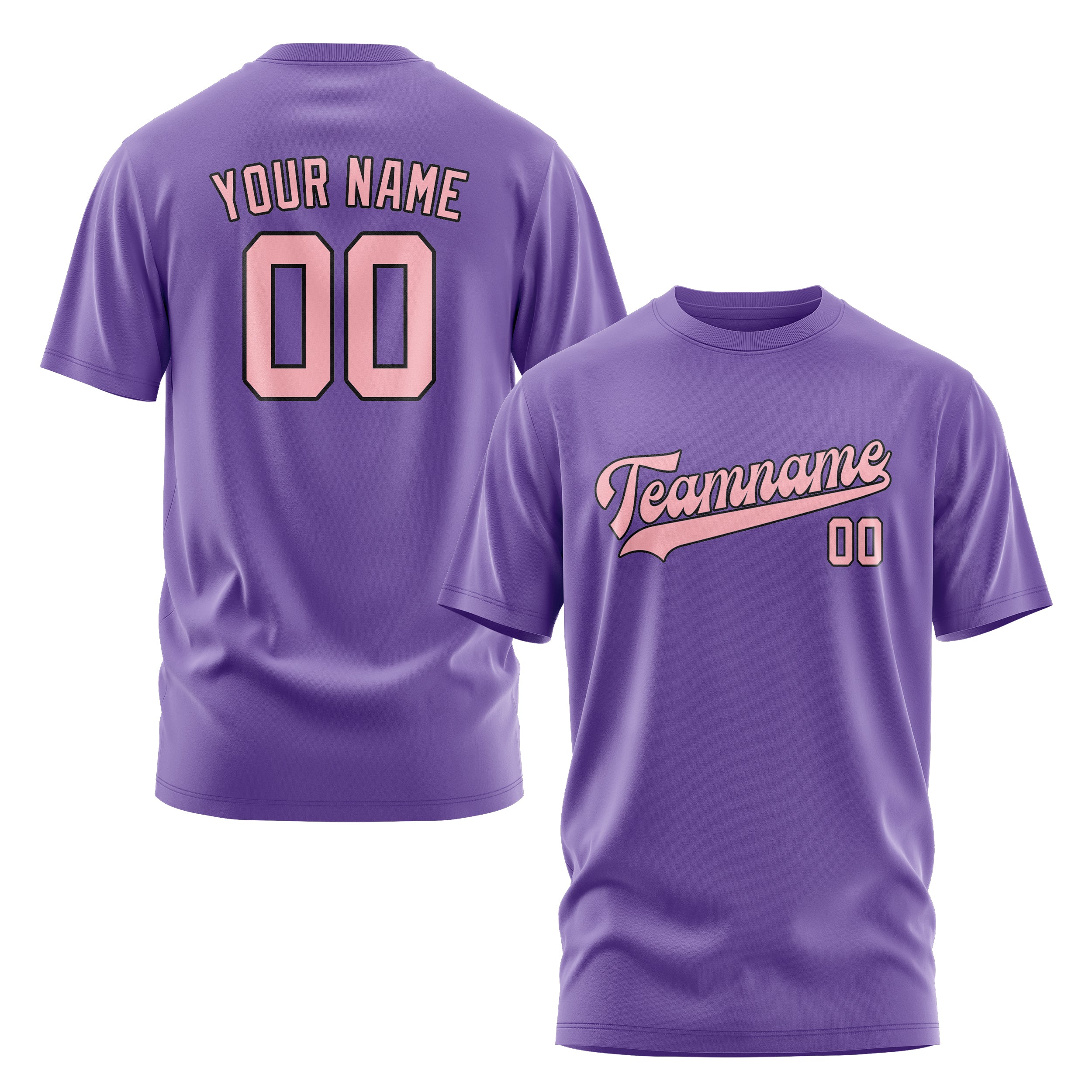 Maßgeschneidertes Lavendel Rosa T-Shirt