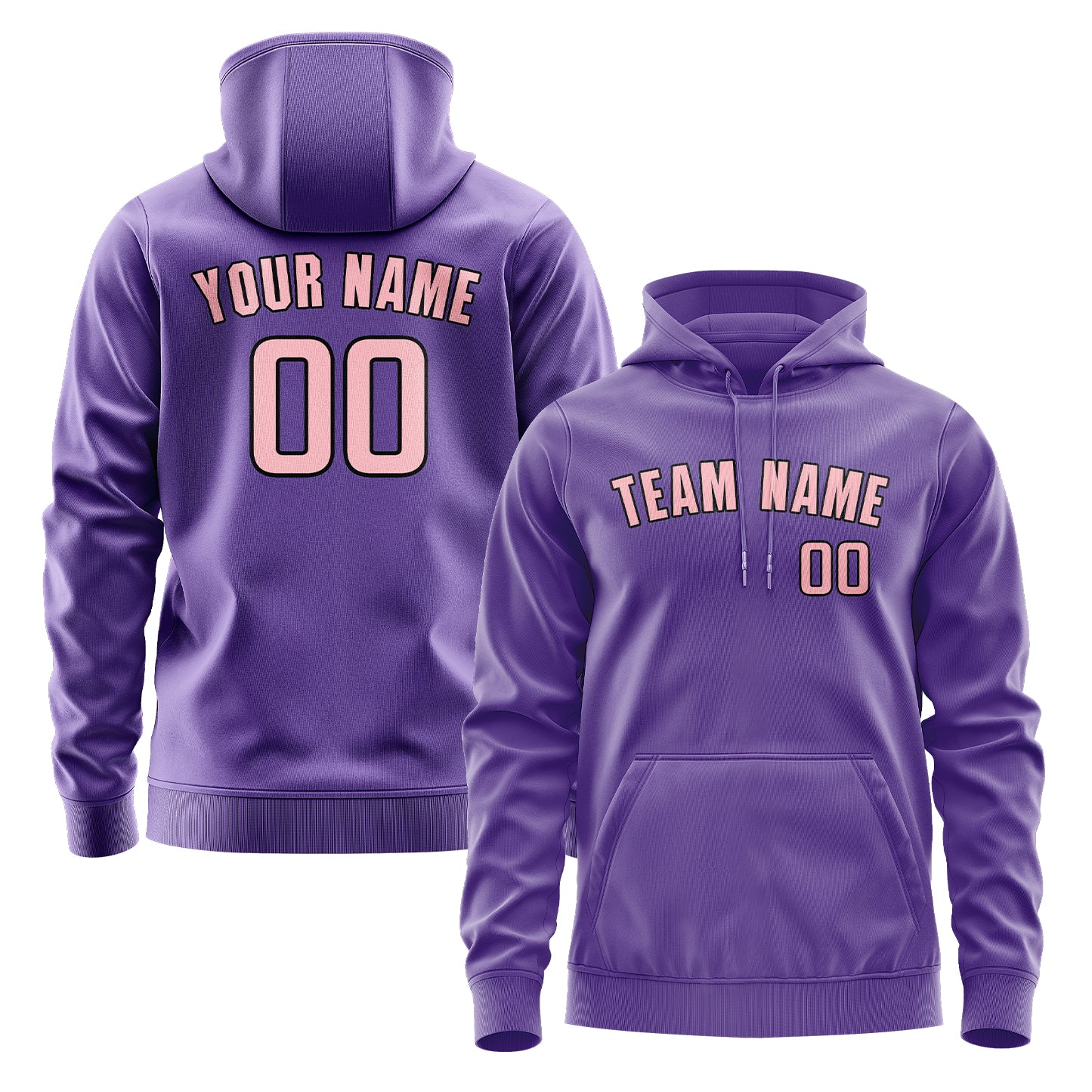 Maßgeschneidertes Lavendel Rosa Hoodie