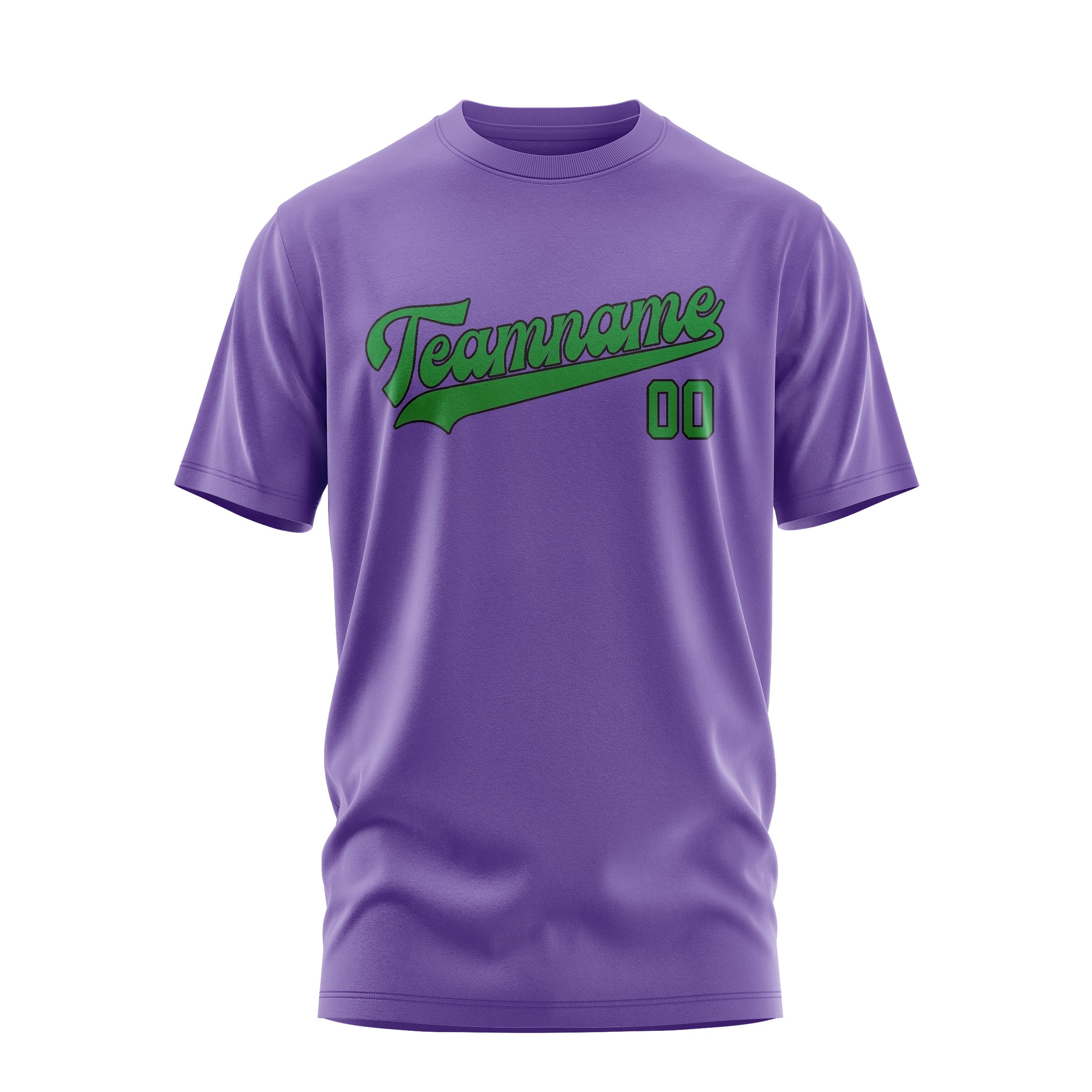 Maßgeschneidertes Lavendel Smaragdgrün T-Shirt