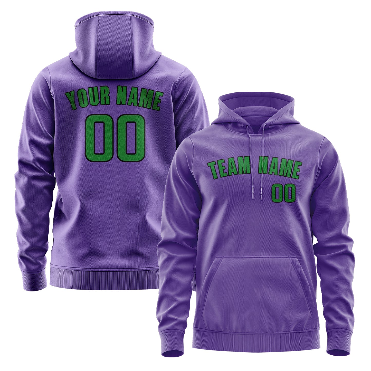 Maßgeschneidertes Lavendel Smaragdgrün Hoodie
