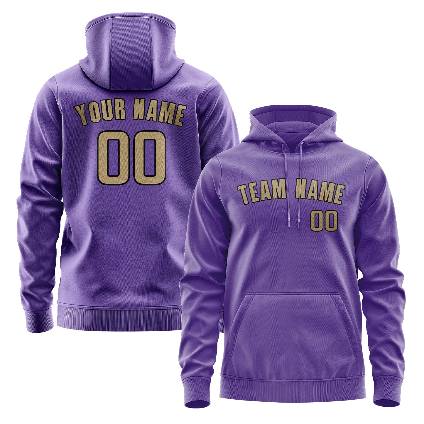 Maßgeschneidertes Lavendel Hellkhaki Hoodie
