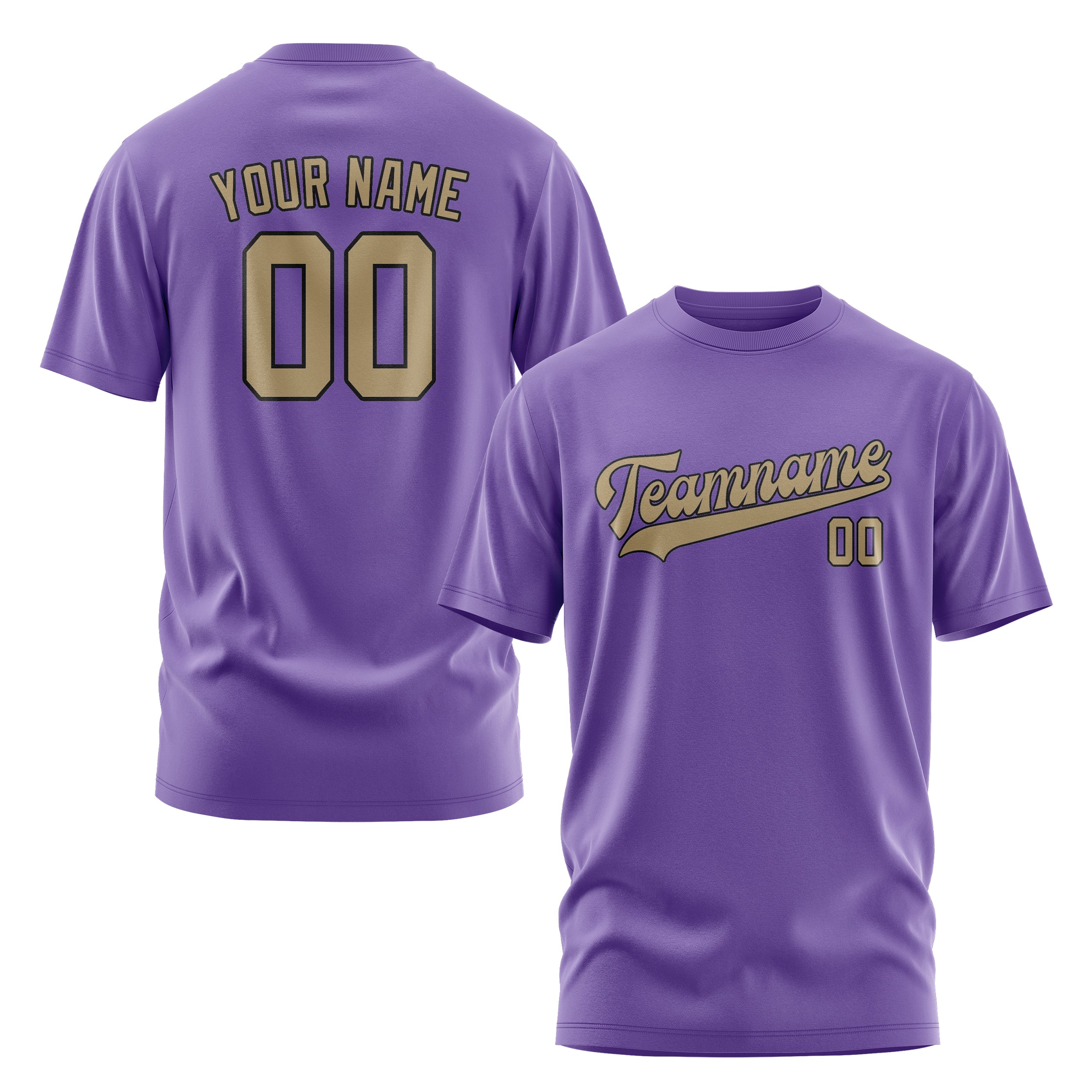 Maßgeschneidertes Lavendel Hellkhaki T-Shirt