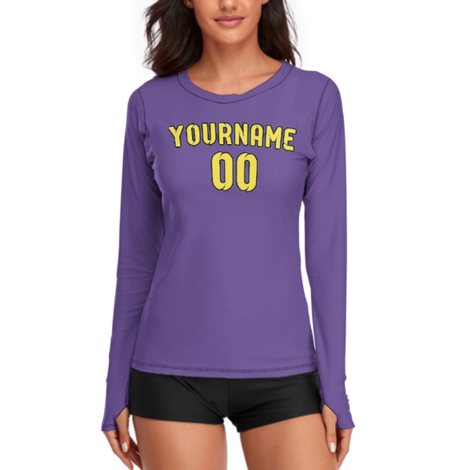 Camicia da donna a maniche lunghe color lavanda pallido su misura