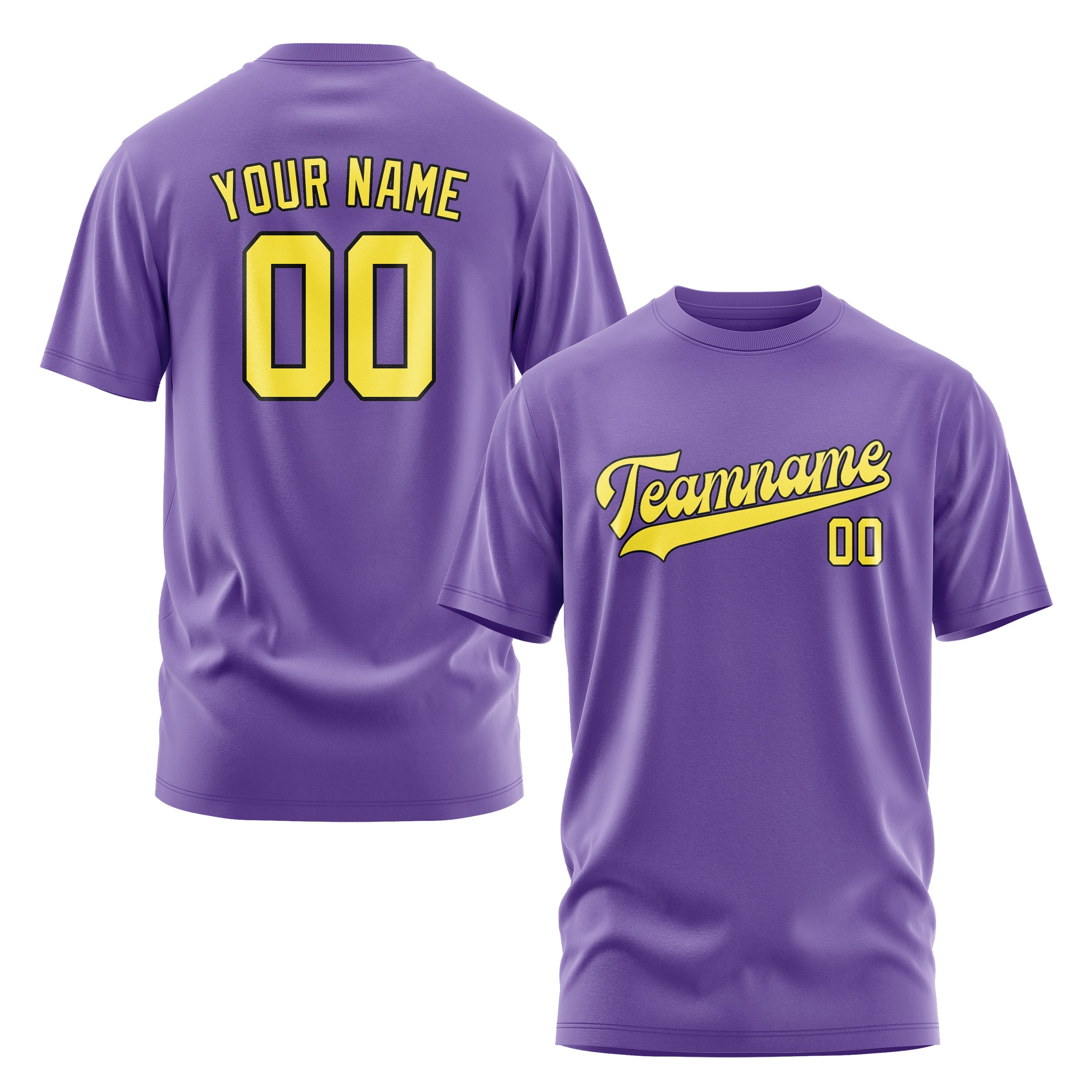 Maßgeschneidertes Lavendel Blassgelb T-Shirt