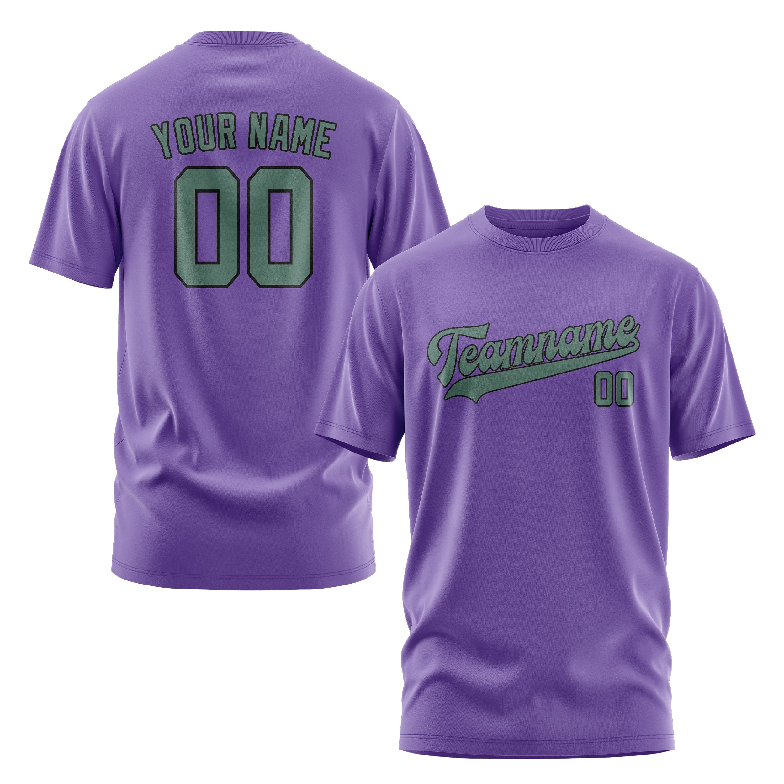 Maßgeschneidertes Lavendel Blaugrün T-Shirt