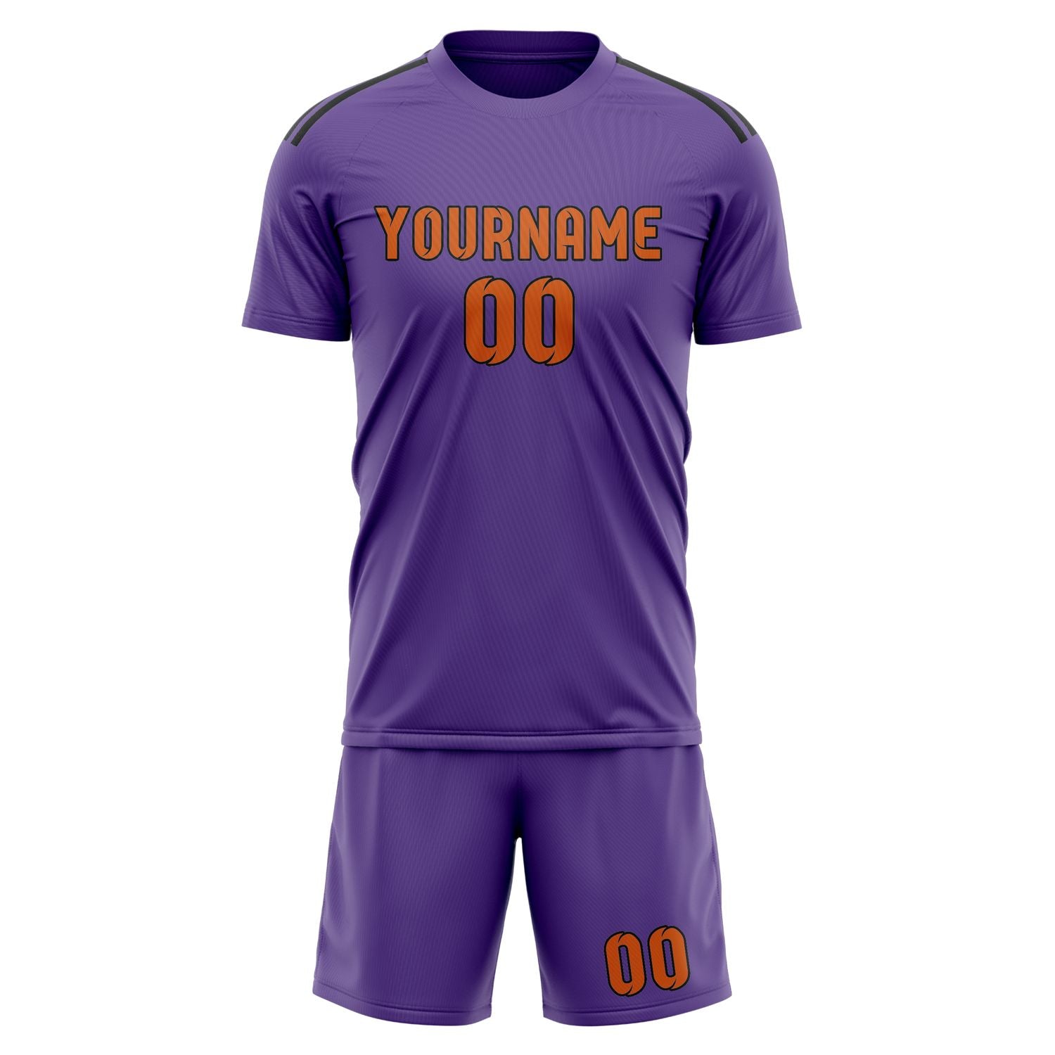 Maßgeschneidertes Professionelles Lavendel Orange Fußballtrikot-Set