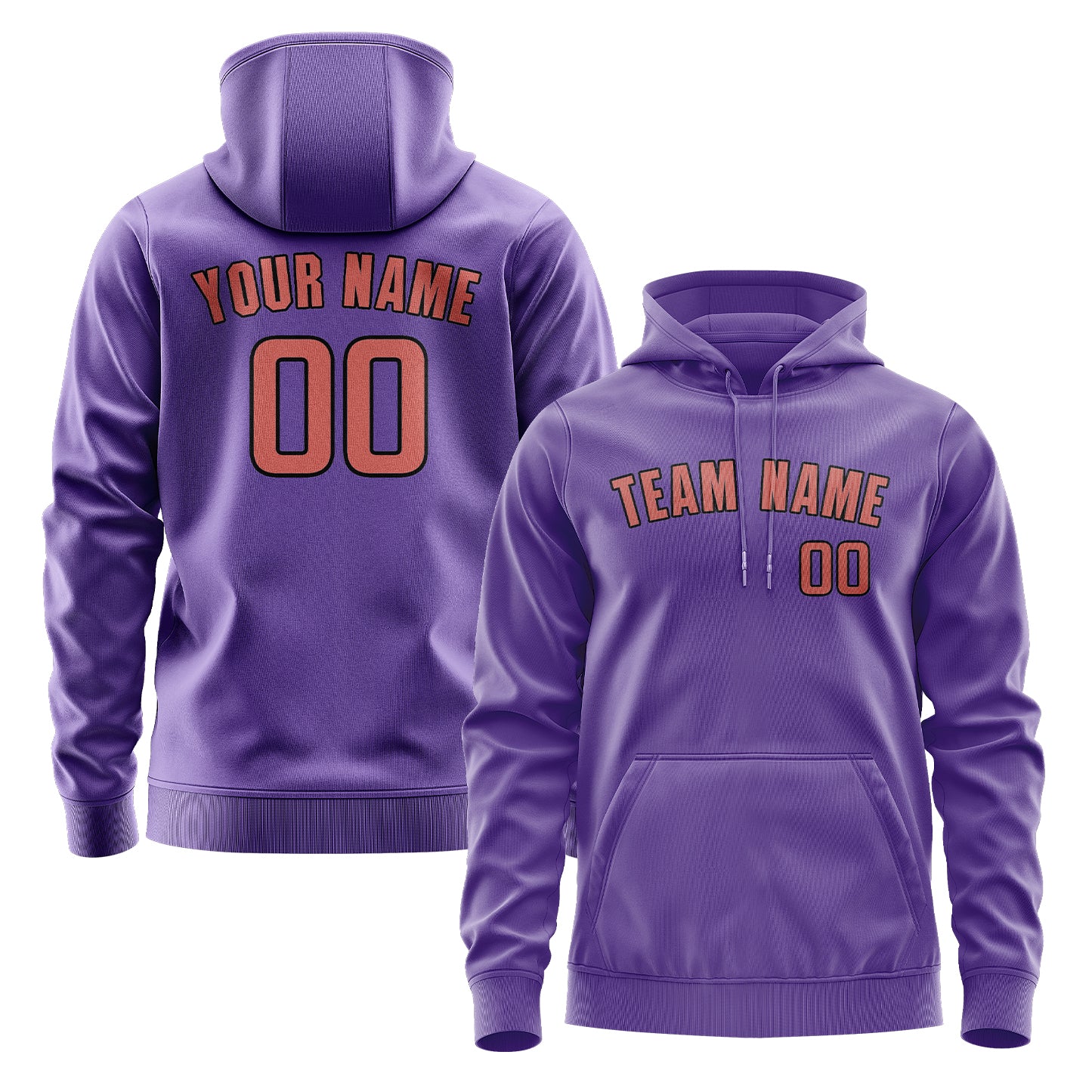 Maßgeschneidertes Lavendel Kupferrose Hoodie