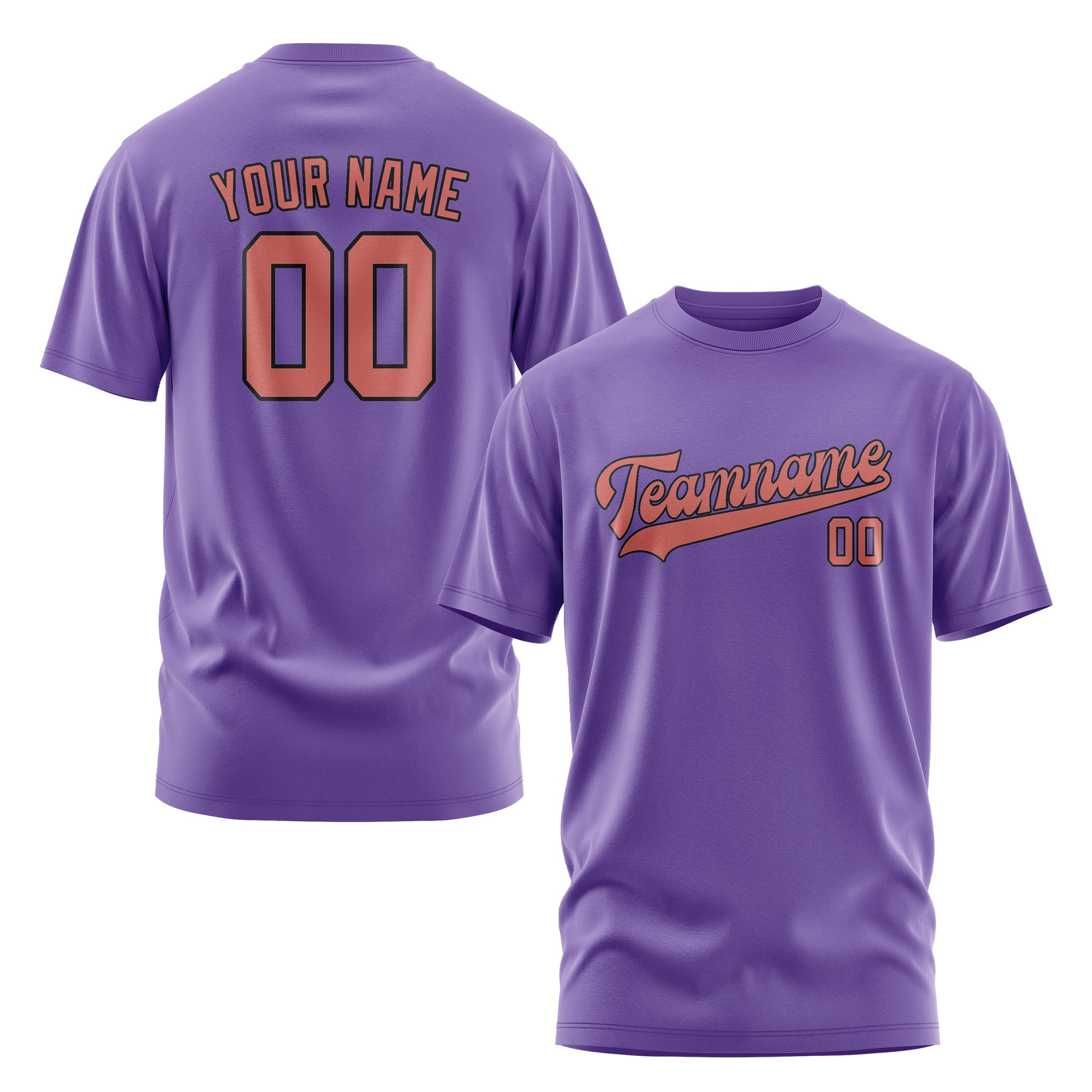 Maßgeschneidertes Lavendel Kupferrose T-Shirt